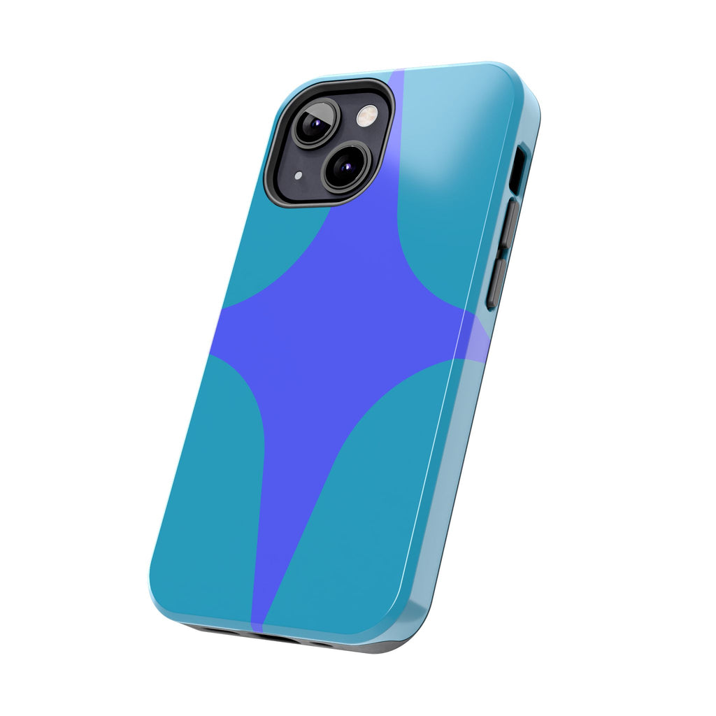 Teal & Indigo Starburst Tough Phone Case — Durable Protective Phone Case
