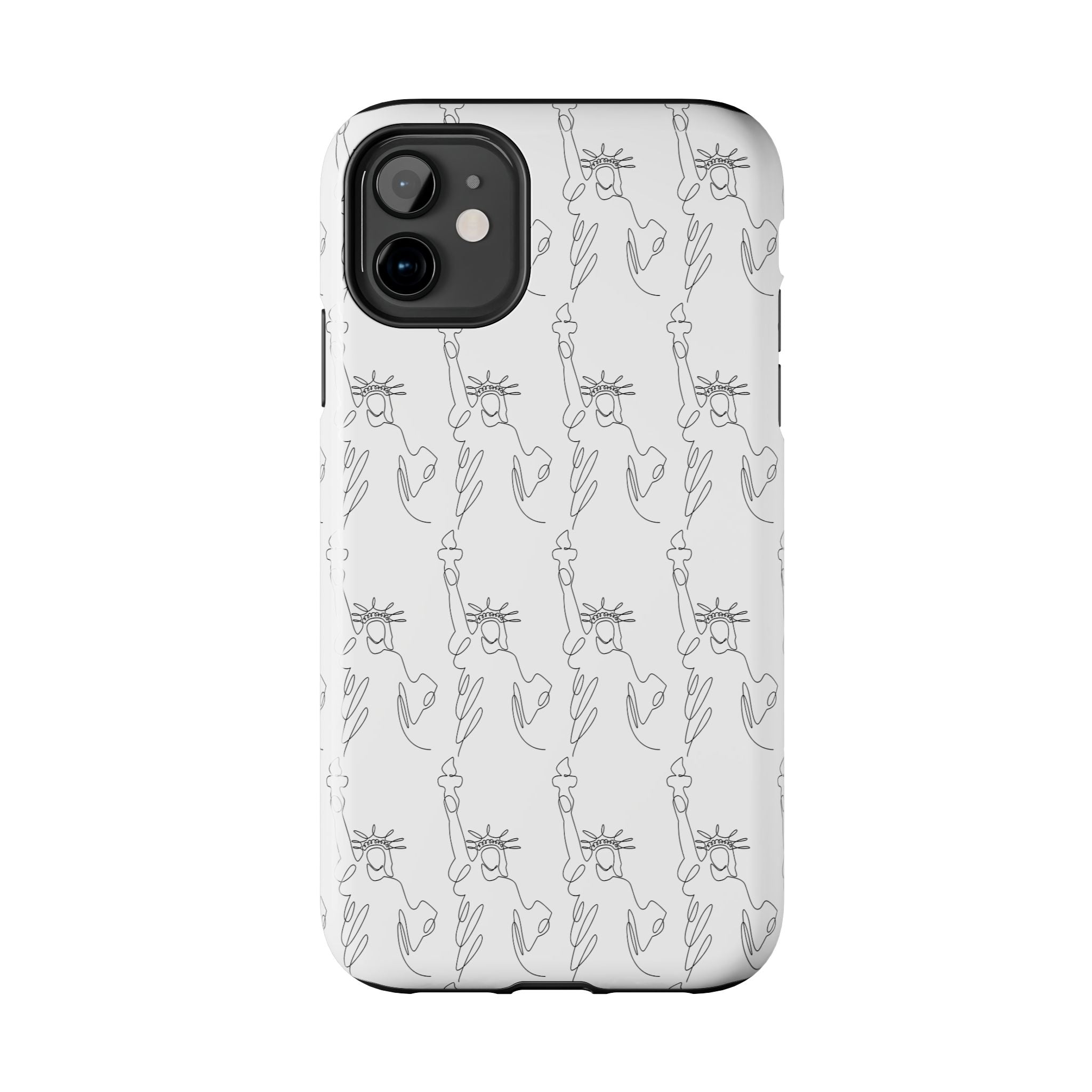 Statue of Liberty Sketch Tough Phone Case — Minimal Patriotic iPhone Cover