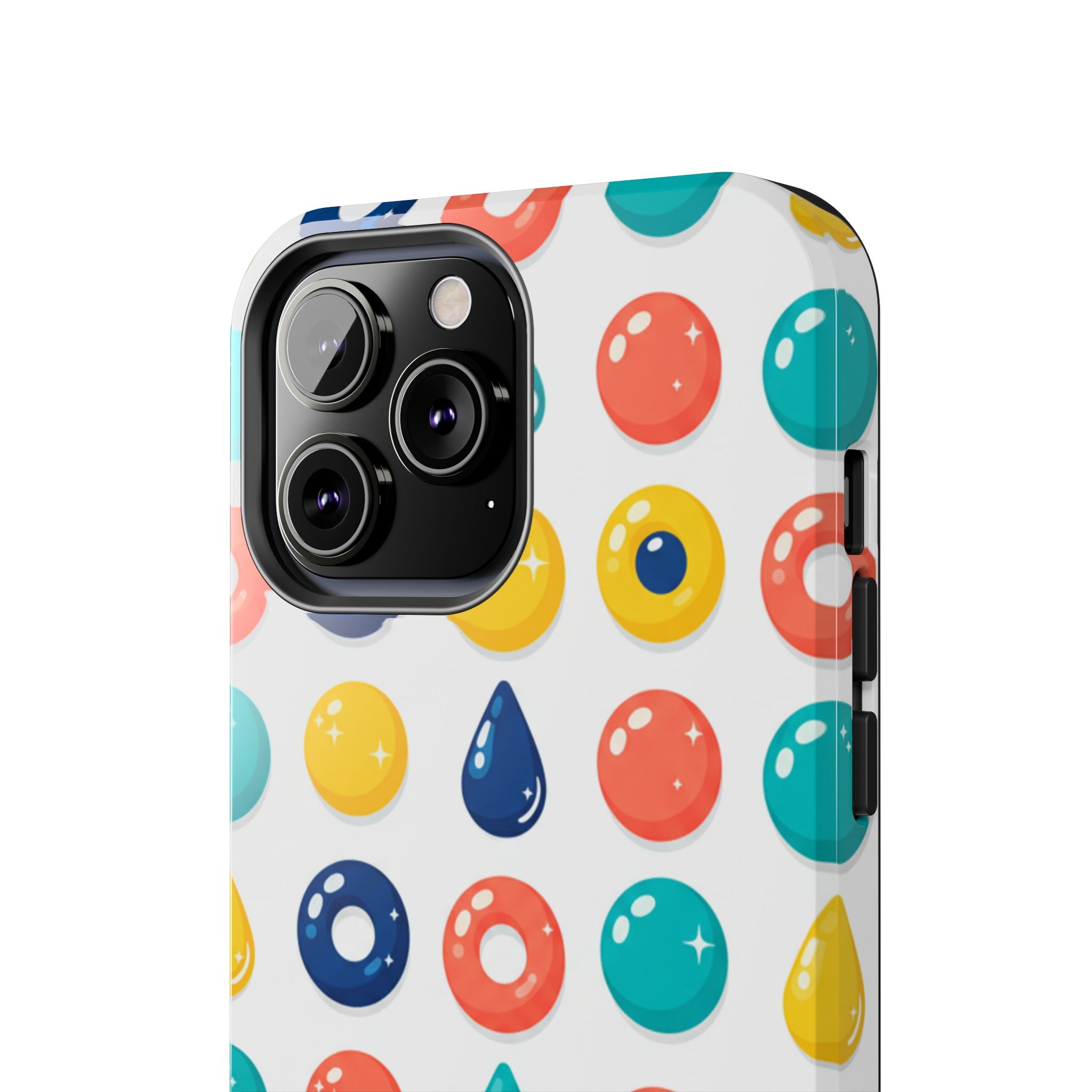 Colorful Candy Dot Tough Phone Case — Bright Retro Polka Drop Design