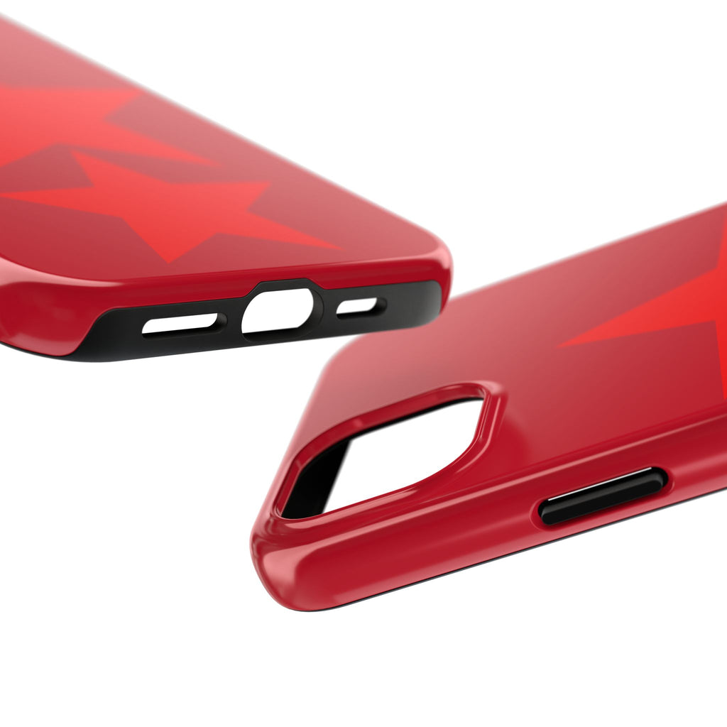 Red Star Tough Phone Case — Dual-Star Protective iPhone Cover