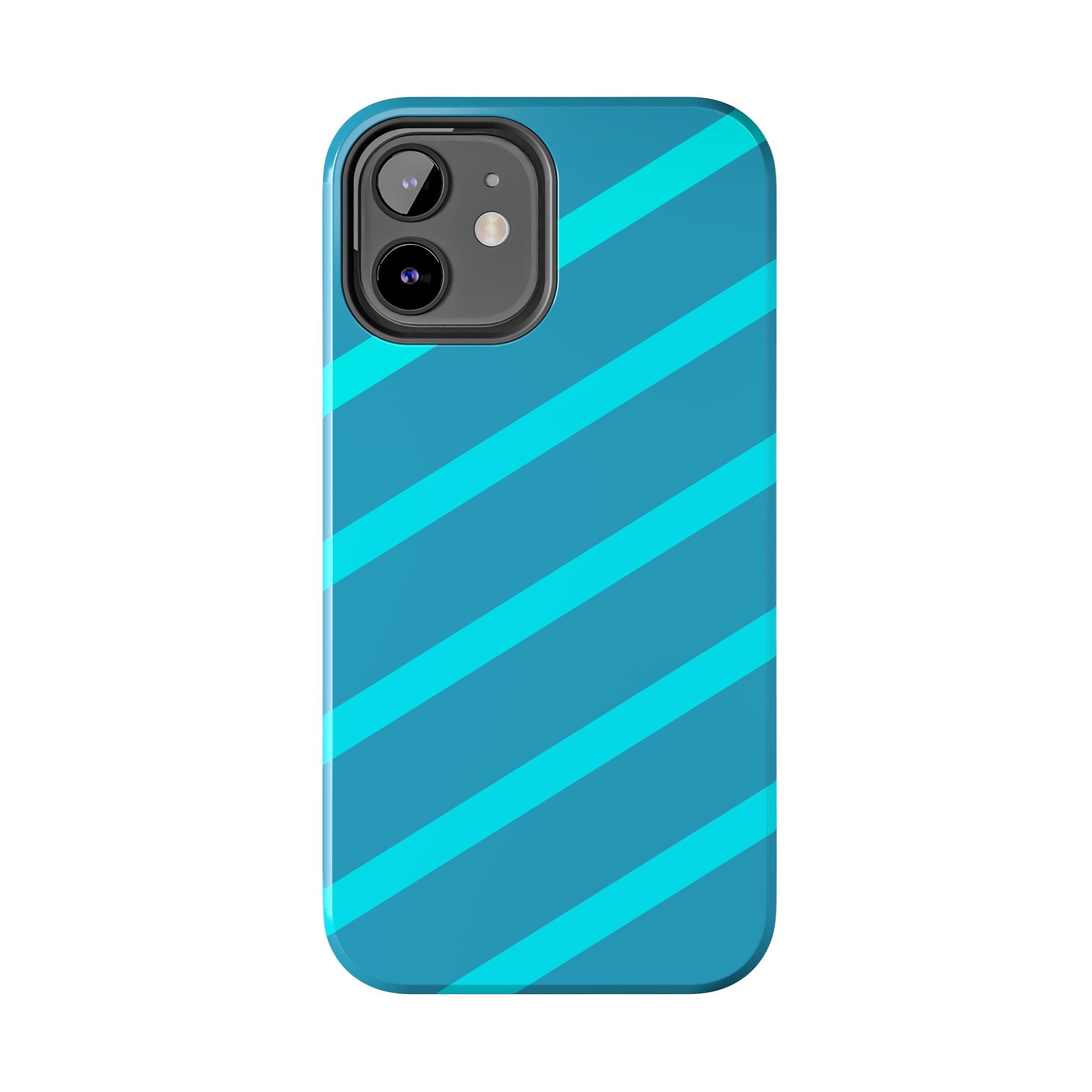 Tough Phone Case — Blue Diagonal Stripe Shockproof Cover