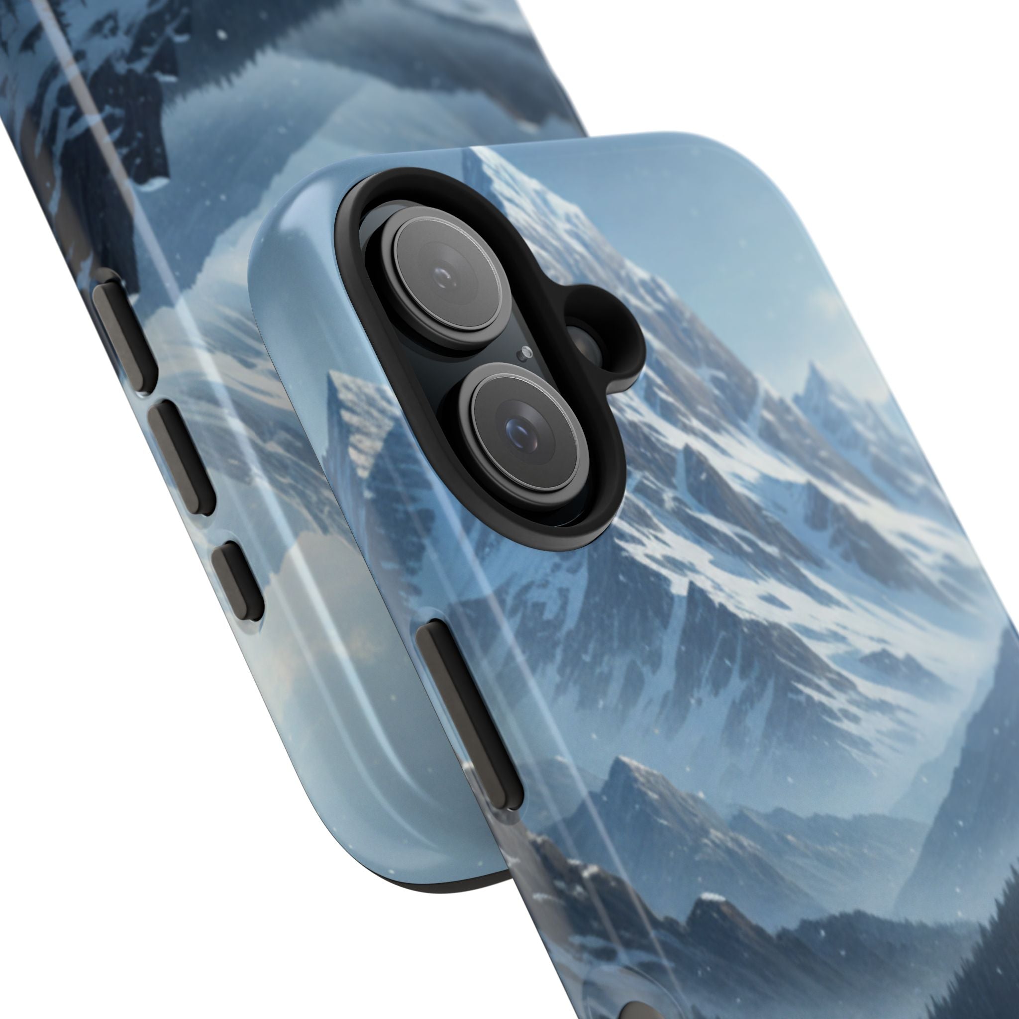 Tough Phone Case — Snowy Mountain Cabin Landscape Protective Phone Cover