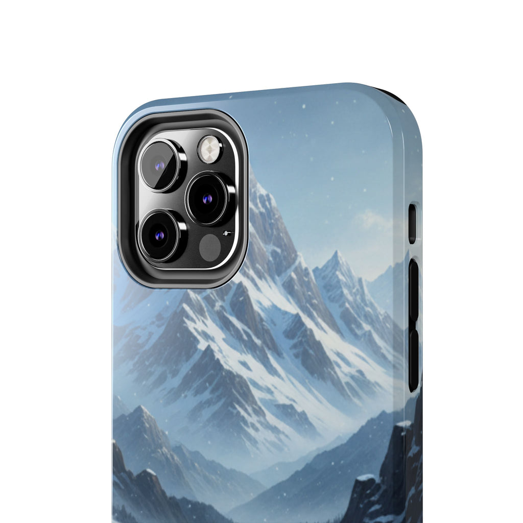 Tough Phone Case — Snowy Mountain Cabin Landscape Protective Phone Cover