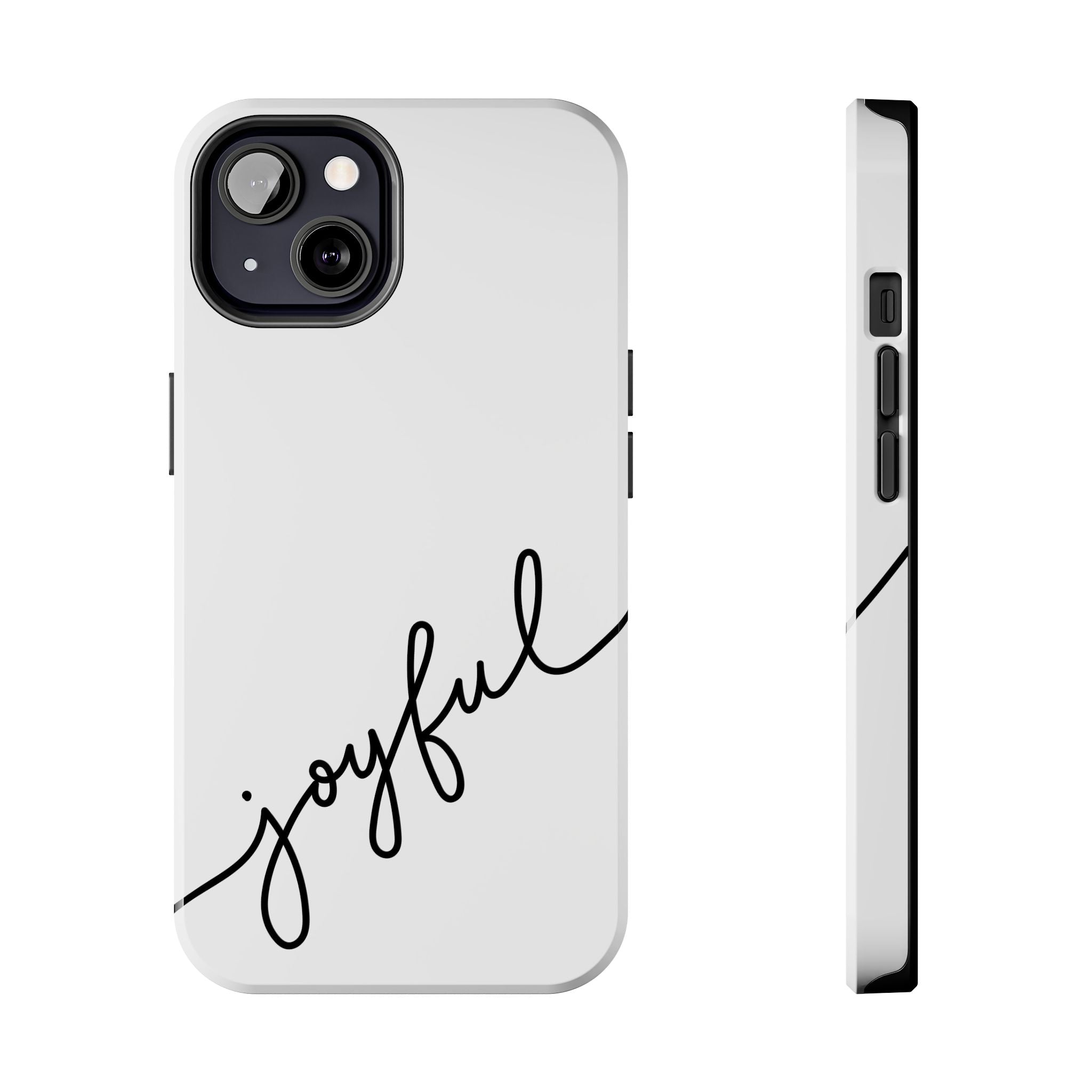 Joyful Tough Phone Case — Minimal Script Protective Phone Cover