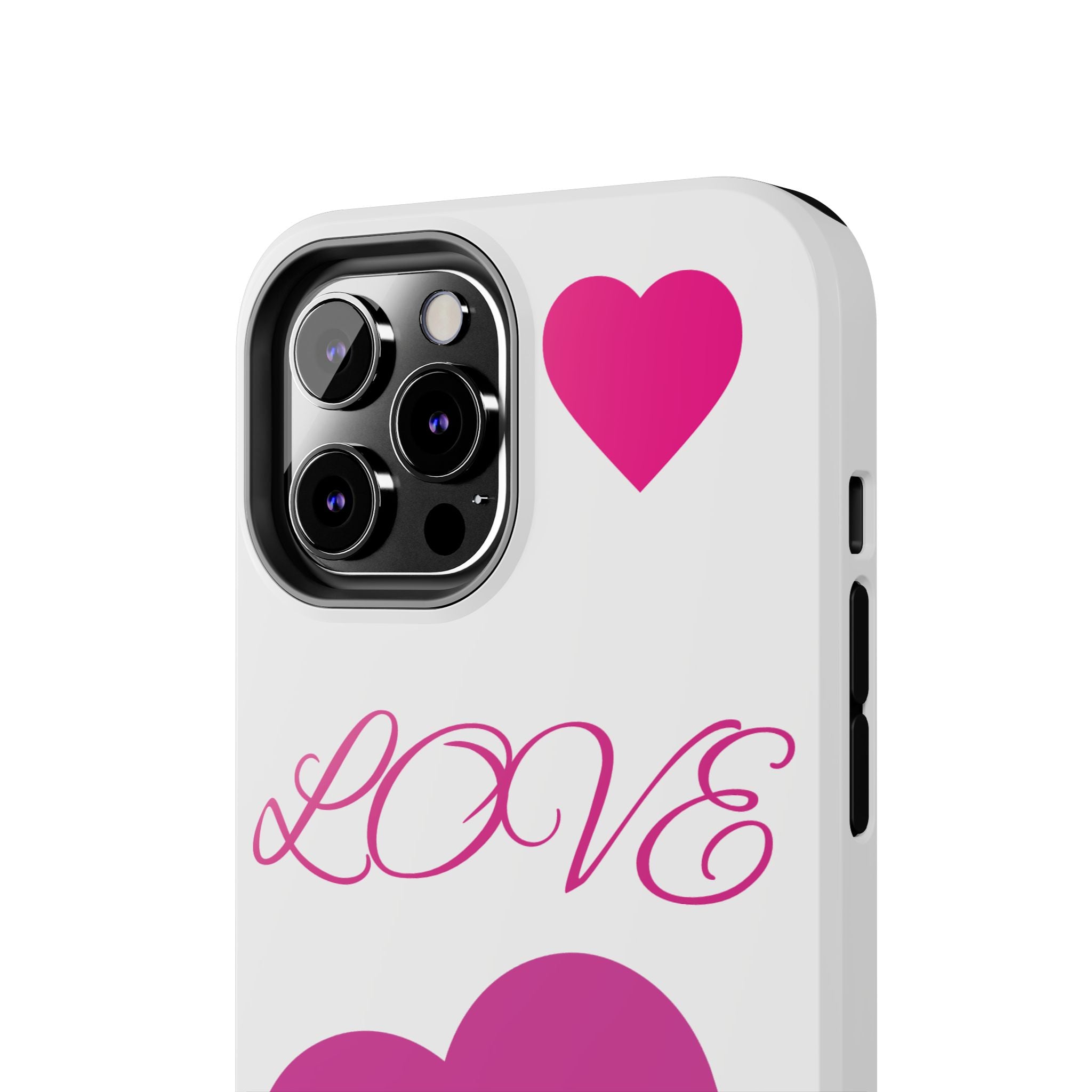 Love Heart Tough Phone Case — Pink Hearts Protective Phone Cover