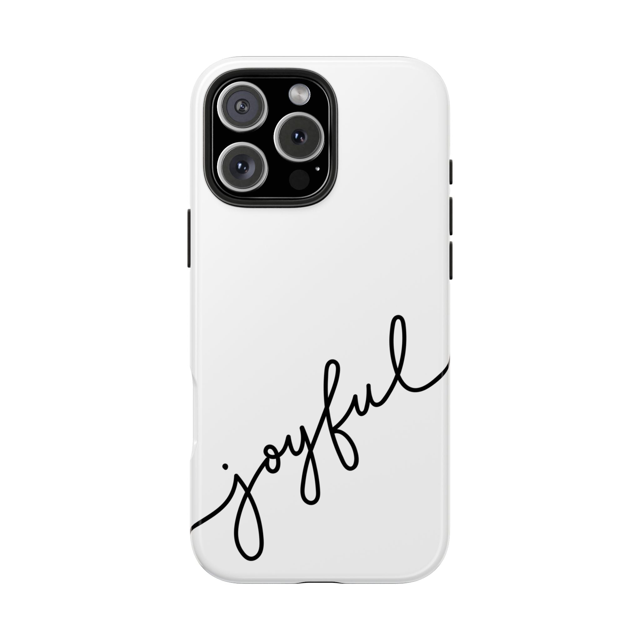 Joyful Tough Phone Case — Minimal Script Protective Phone Cover