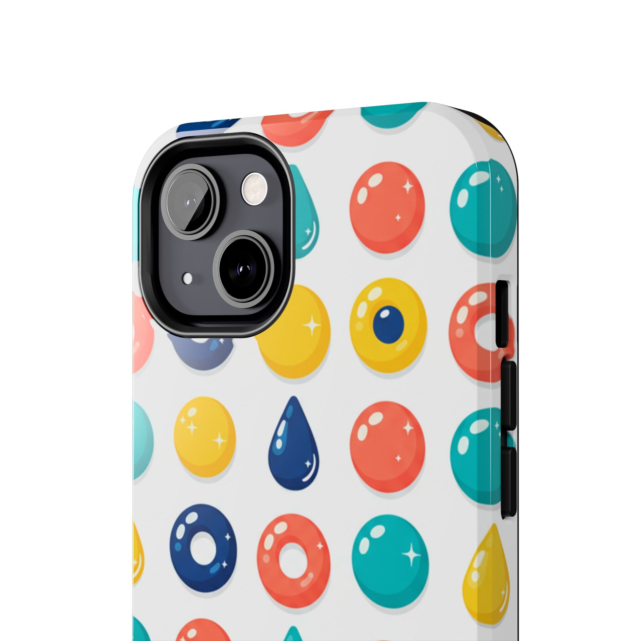 Colorful Candy Dot Tough Phone Case — Bright Retro Polka Drop Design