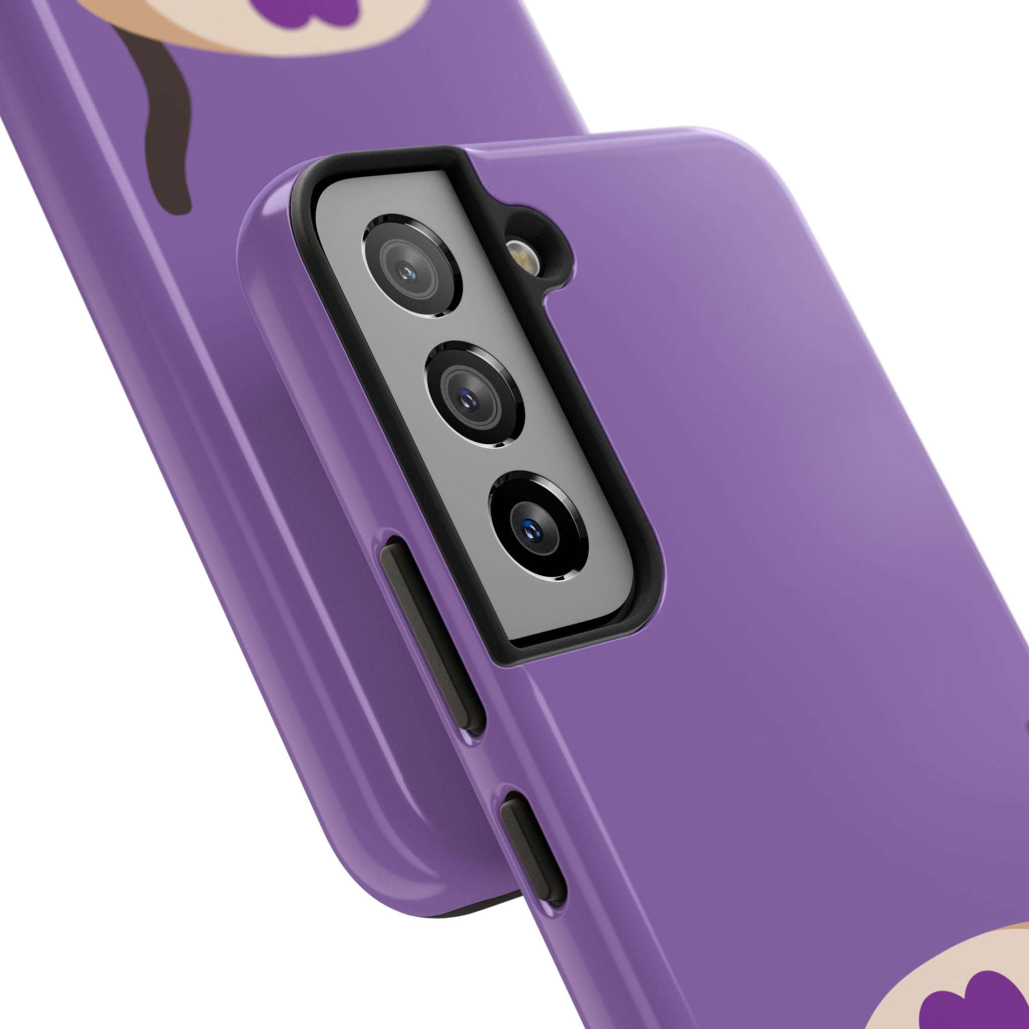 Purple Cute Cat-in-Bread Tough Phone Case — Cute Cat Heart Design