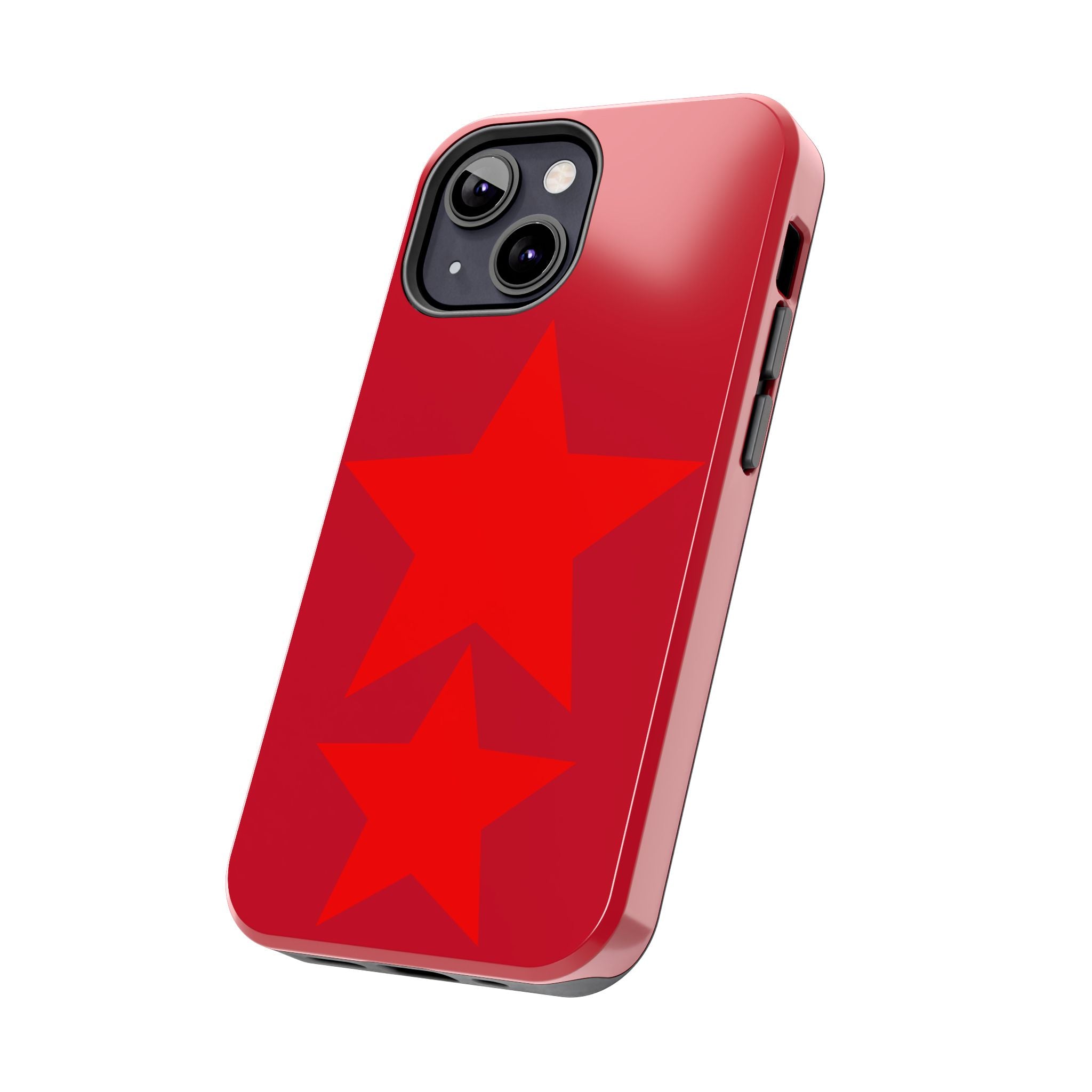 Red Star Tough Phone Case — Dual-Star Protective iPhone Cover