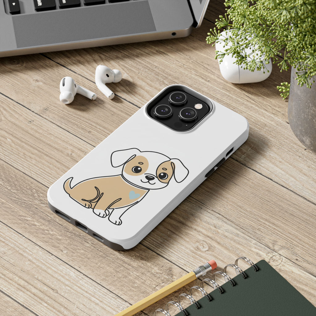 Cute Puppy Tough Phone Case – Cartoon Dog Protective Phone Cover