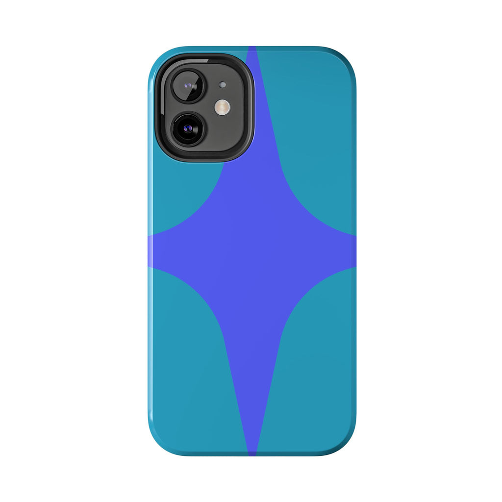 Teal & Indigo Starburst Tough Phone Case — Durable Protective Phone Case