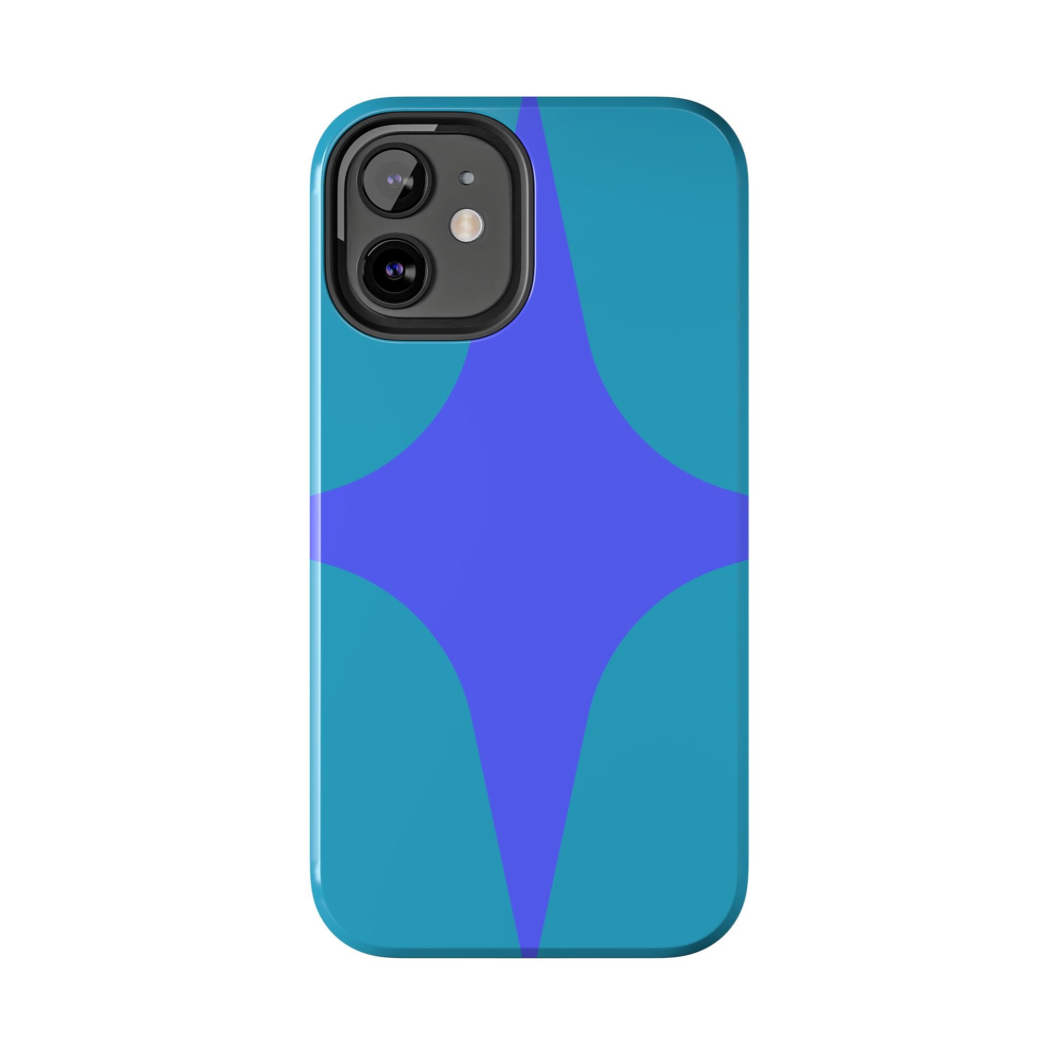 Teal & Indigo Starburst Tough Phone Case — Durable Protective Phone Case