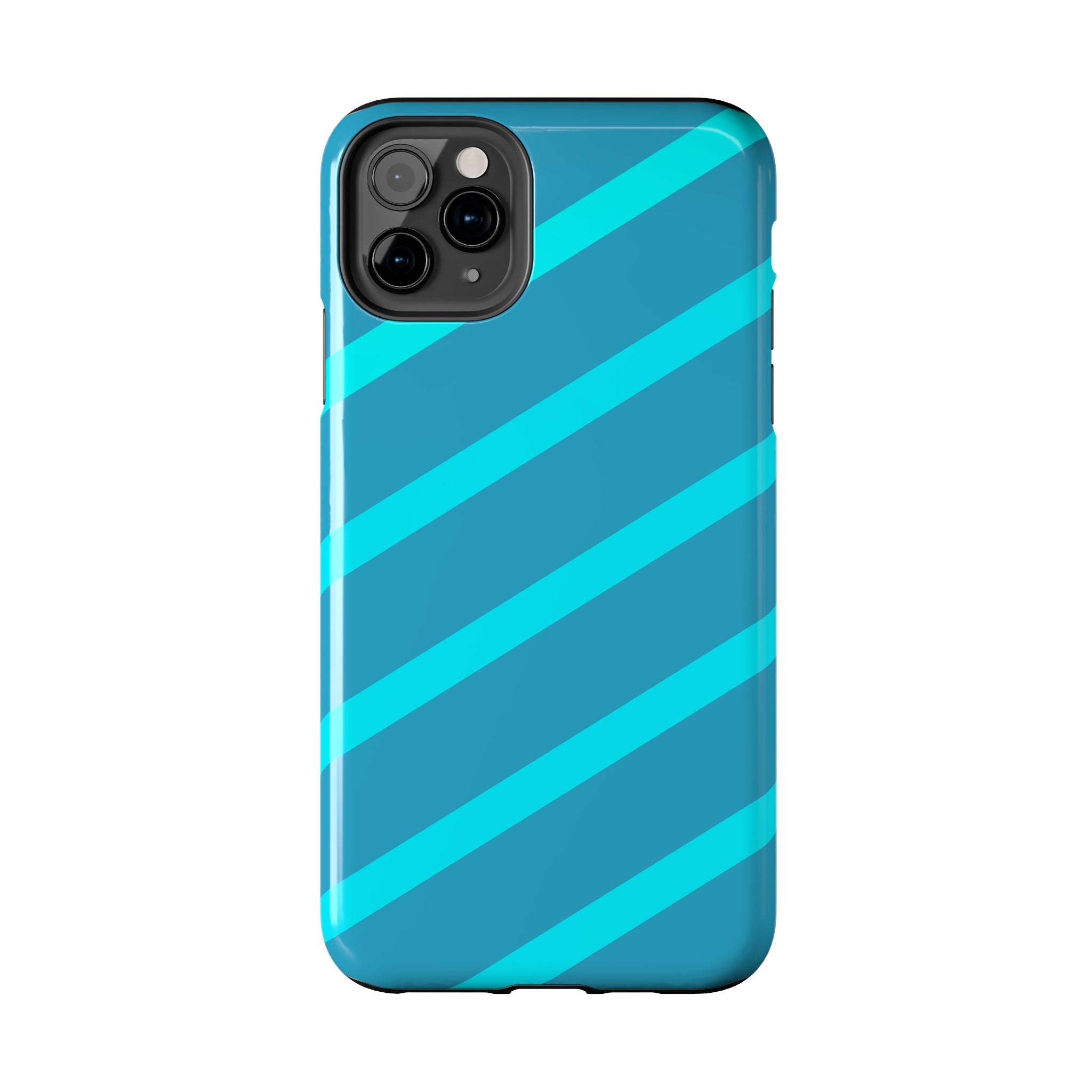 Tough Phone Case — Blue Diagonal Stripe Shockproof Cover