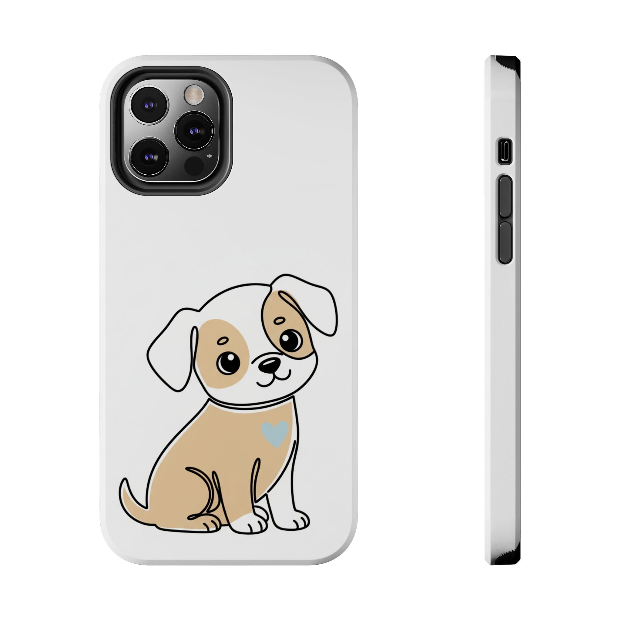 Cute Puppy Tough Phone Case – Cartoon Dog Protective Phone Cover