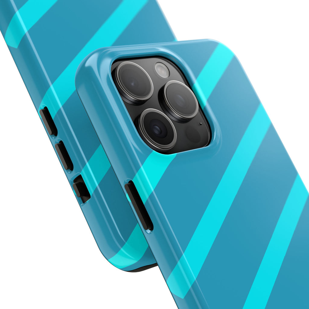 Tough Phone Case — Blue Diagonal Stripe Shockproof Cover