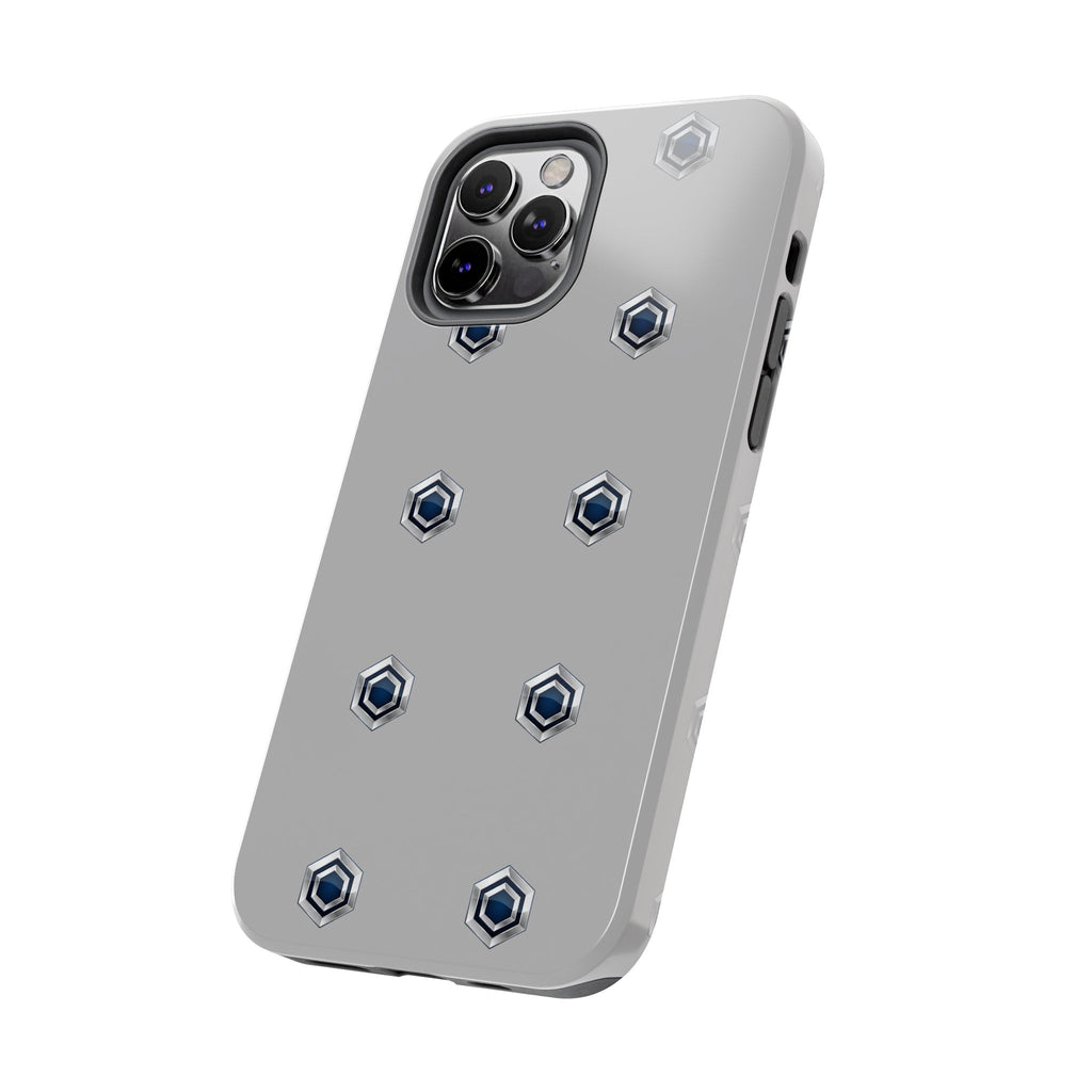 Tough Phone Case — Minimal Hex Rivet Armor (Gray)