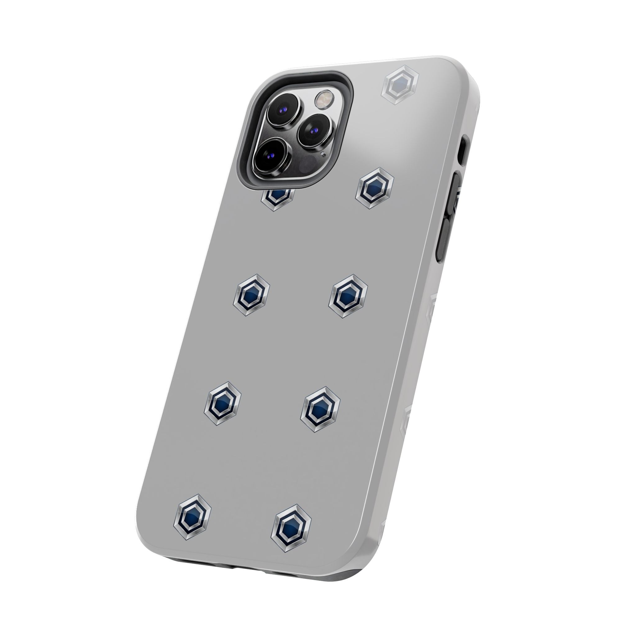 Tough Phone Case — Minimal Hex Rivet Armor (Gray)