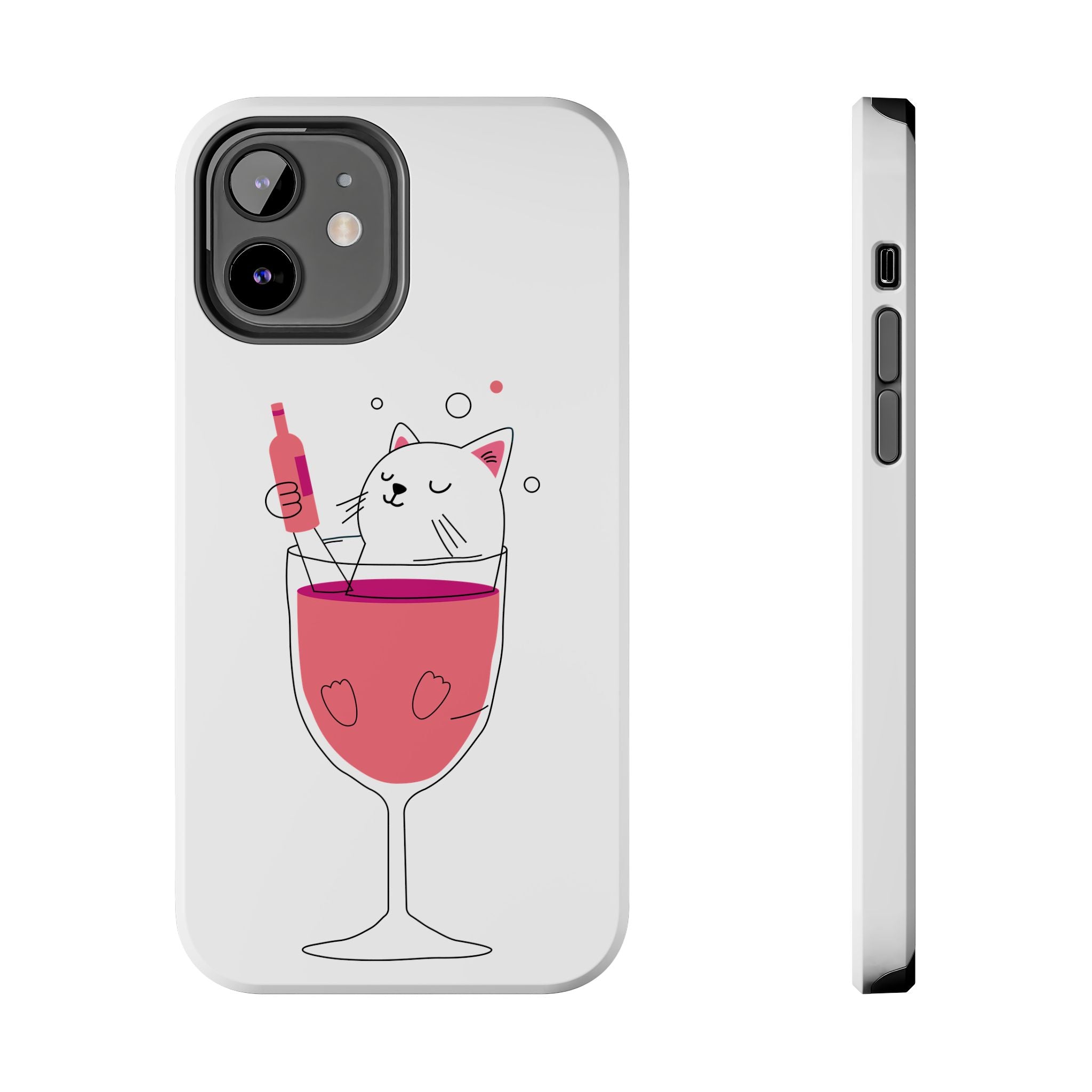Cat Wine Phone Case — Cute Cat in Wine Glass Protective Case