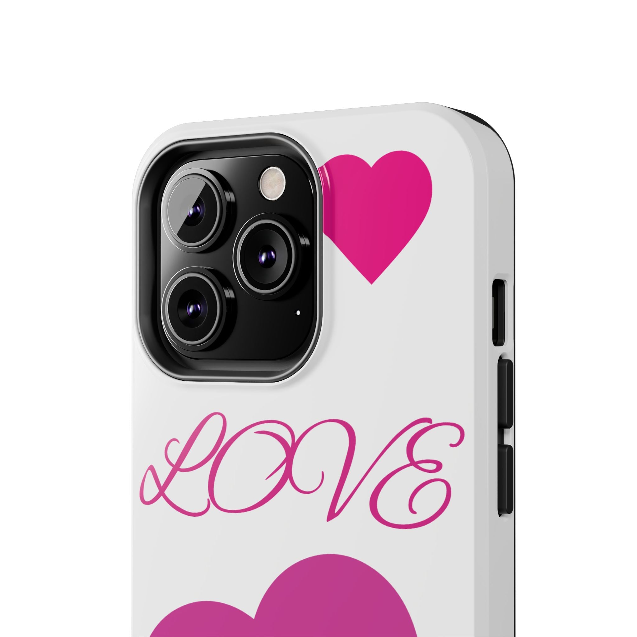 Love Heart Tough Phone Case — Pink Hearts Protective Phone Cover