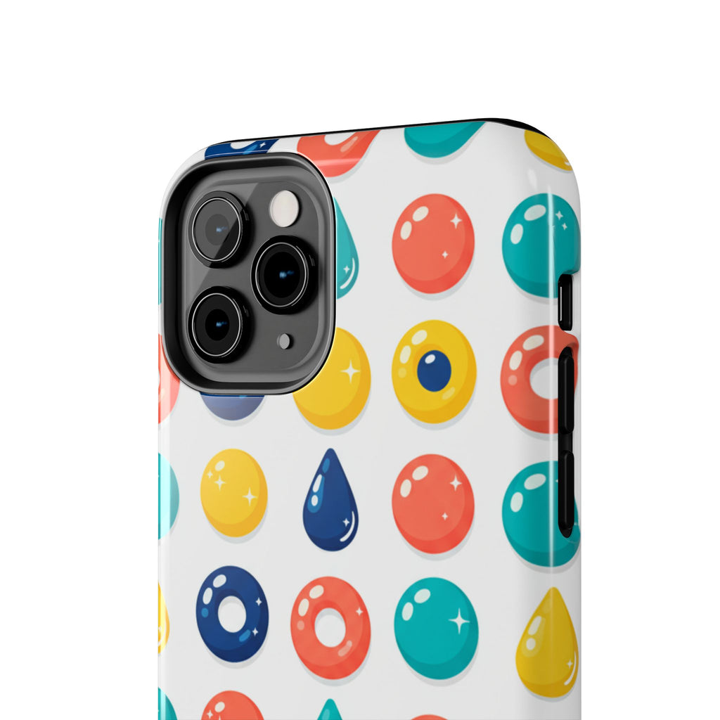 Colorful Candy Dot Tough Phone Case — Bright Retro Polka Drop Design