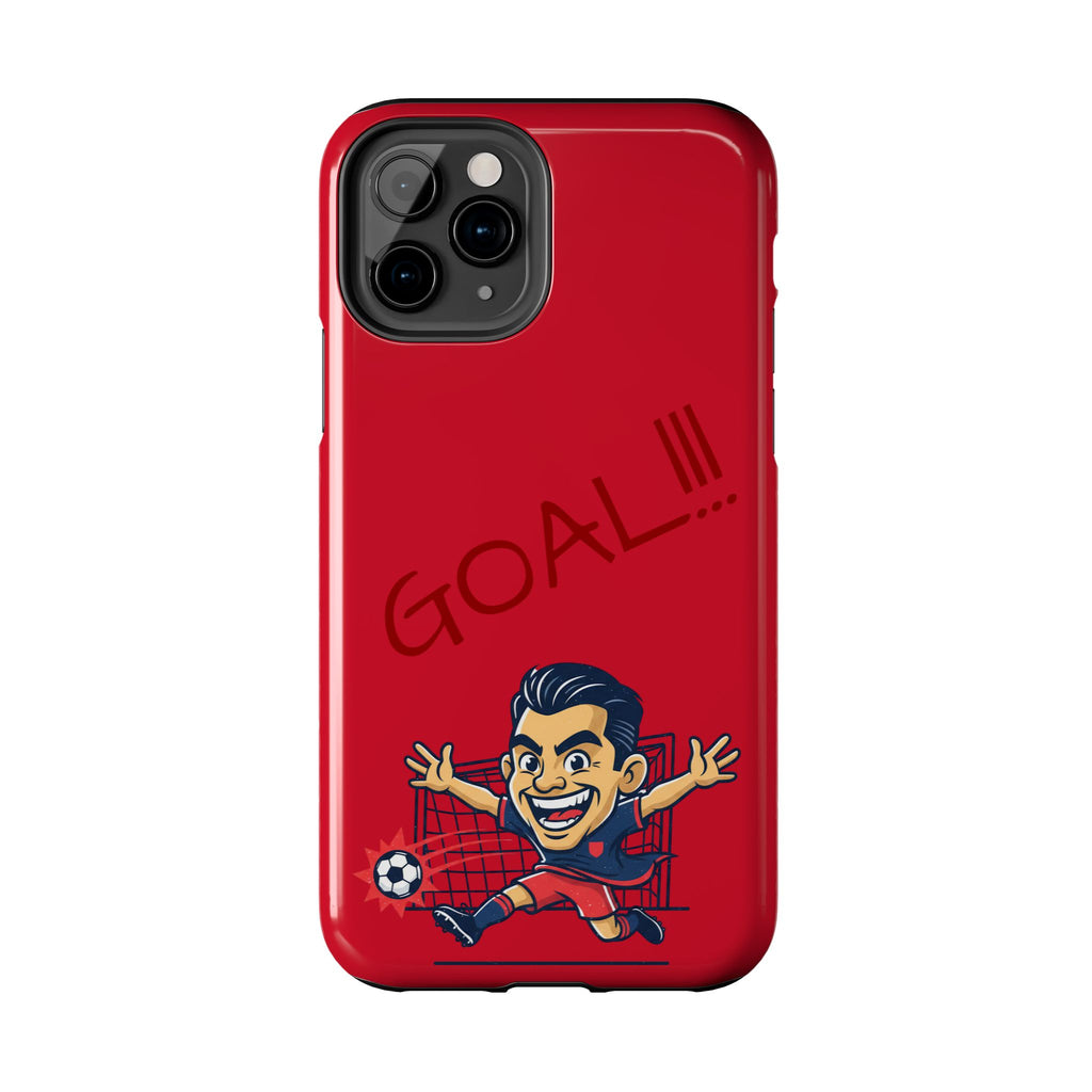 Phone Case — 'GOAL!!!' Cartoon Soccer Player Tough Protective Case