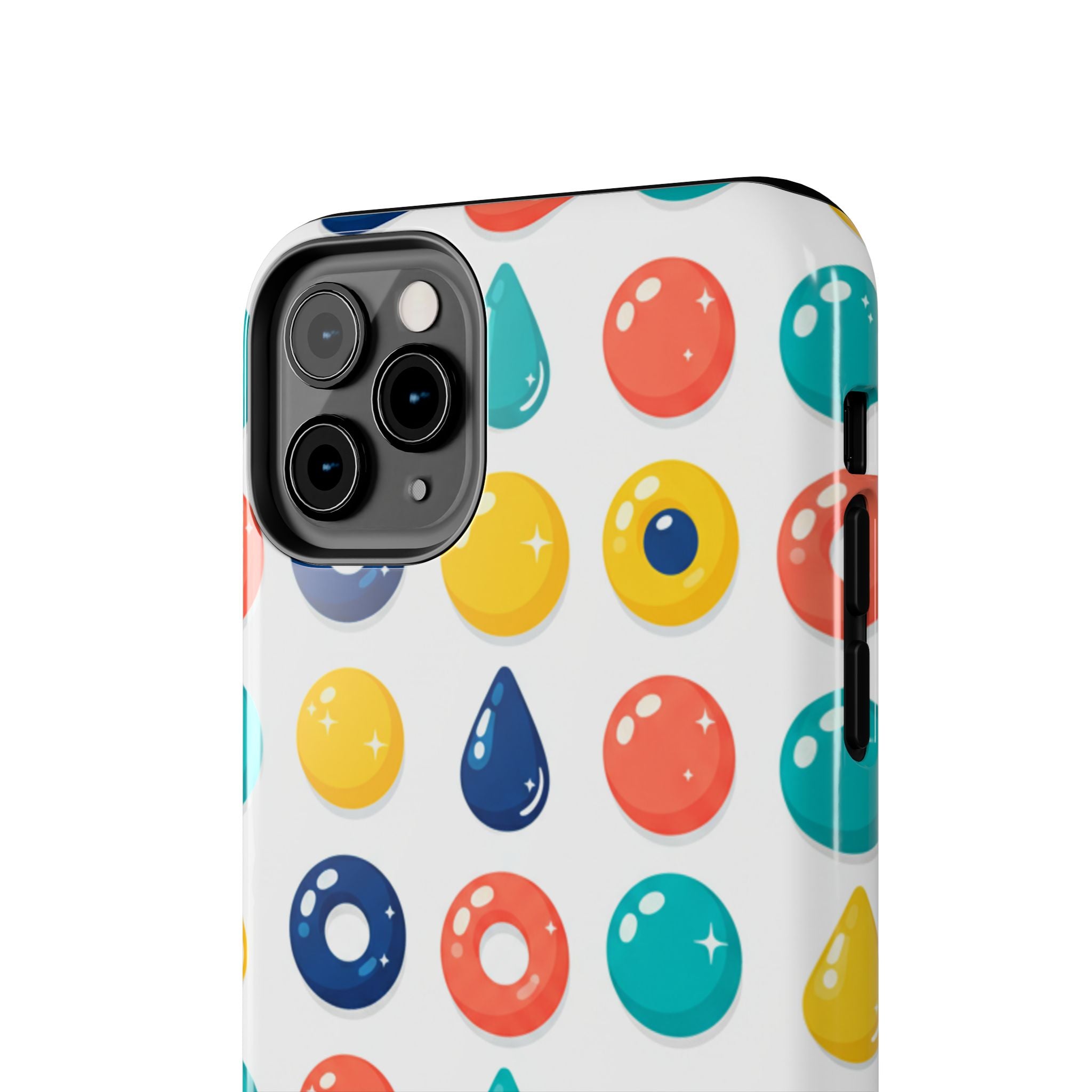 Colorful Candy Dot Tough Phone Case — Bright Retro Polka Drop Design