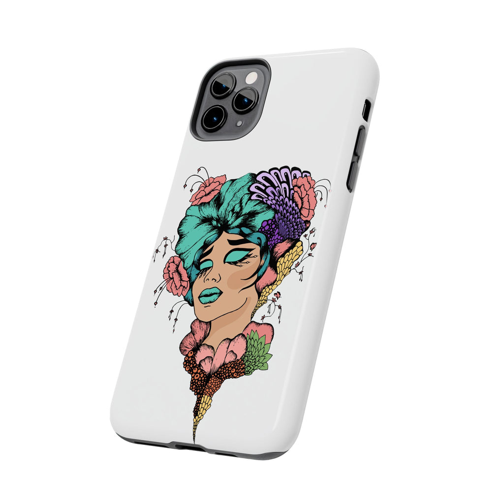 Tough Phone Case — Floral Pop Art Portrait Protective Cover