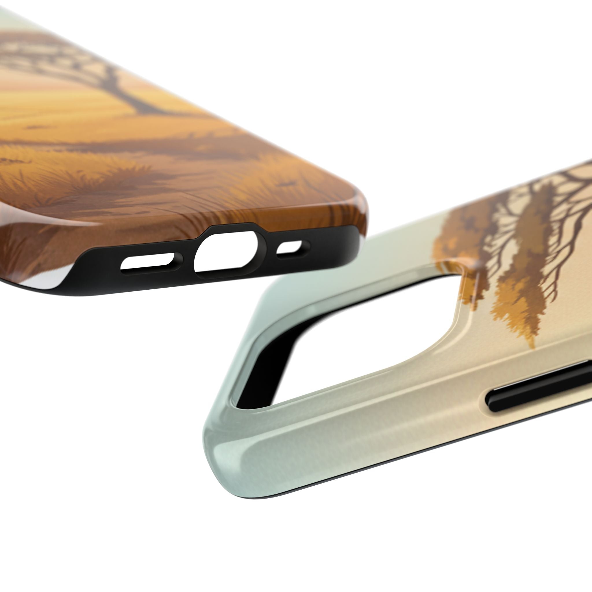 Safari Sunset Tough Phone Case — African Savanna Tree Design
