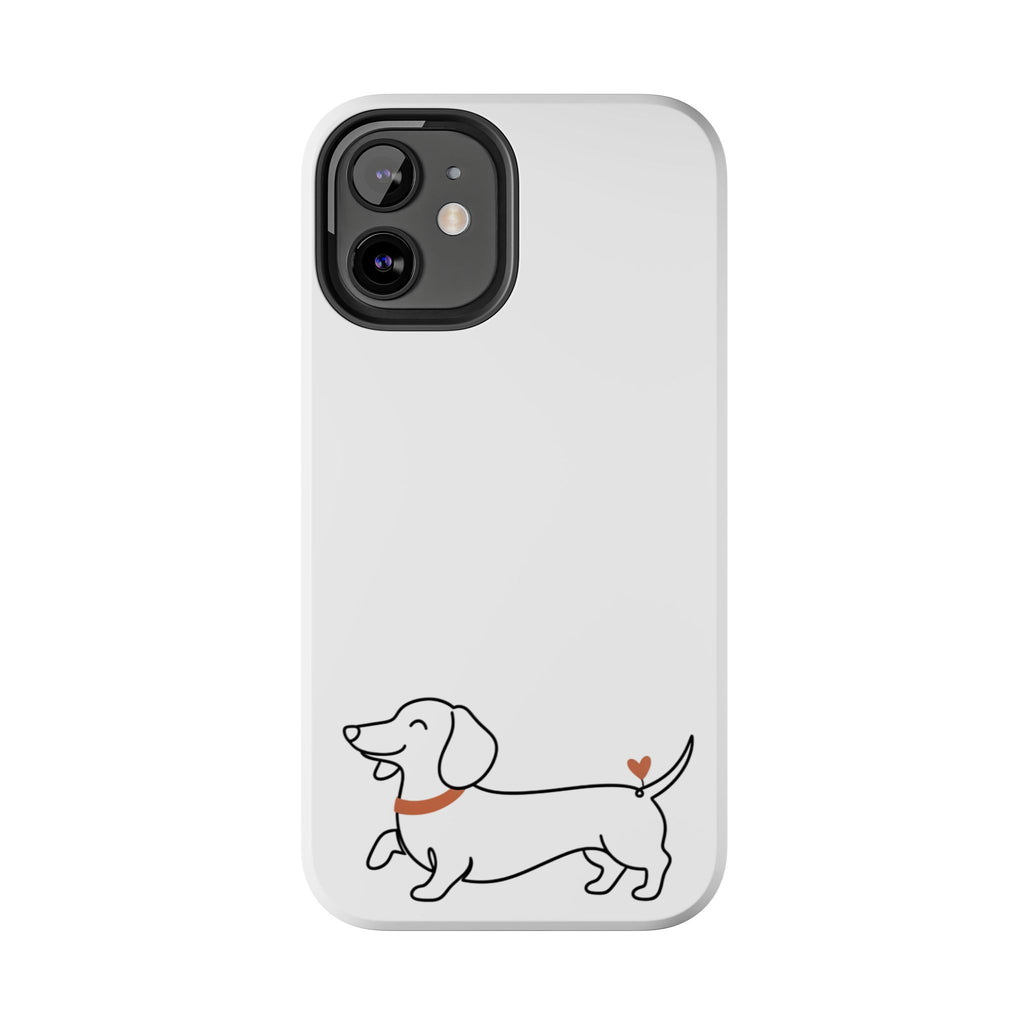 Dachshund Heart Tough Phone Case – Cute Wiener Dog Protective Phone Cover