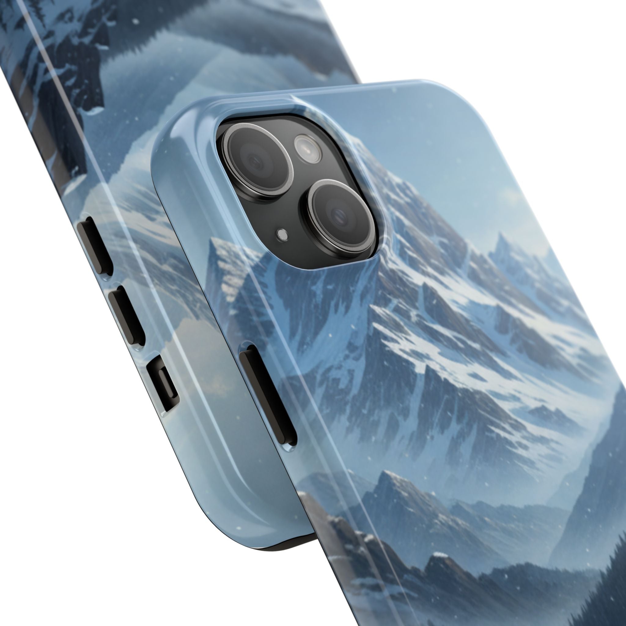 Tough Phone Case — Snowy Mountain Cabin Landscape Protective Phone Cover