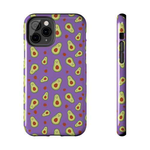 Avocado Pattern Tough Phone Case — Cute Purple Avocado Phone Cover