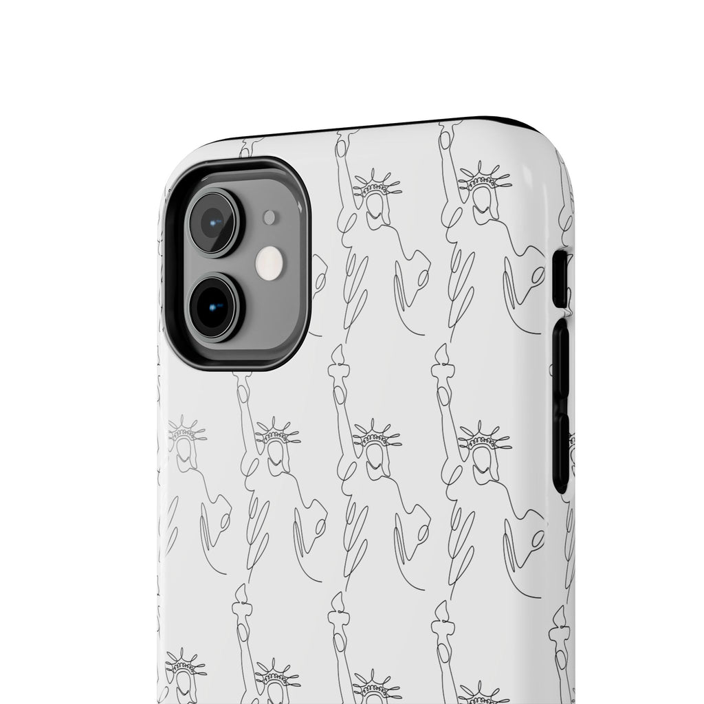 Statue of Liberty Sketch Tough Phone Case — Minimal Patriotic iPhone Cover