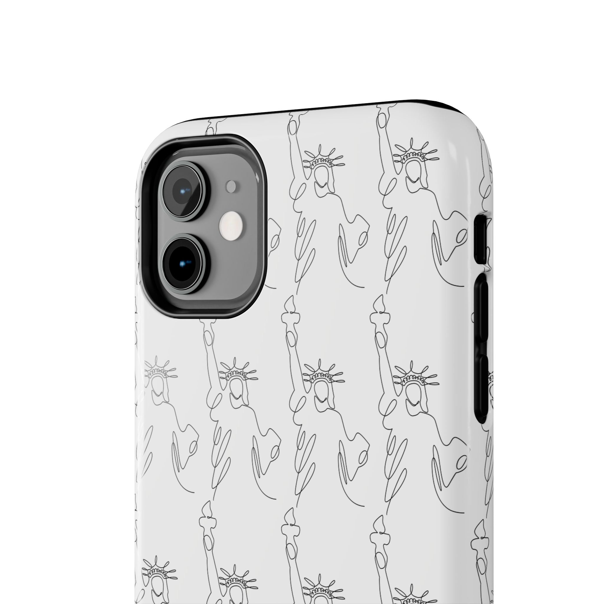 Statue of Liberty Sketch Tough Phone Case — Minimal Patriotic iPhone Cover