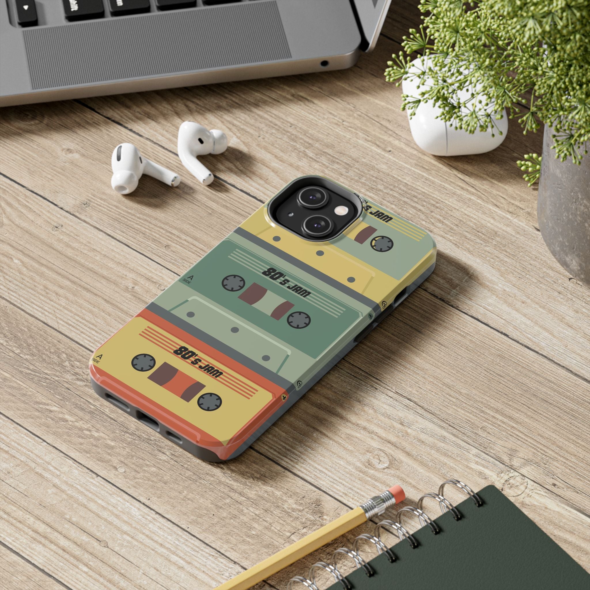Retro 80s Cassette Tough Phone Case — "80's Jam" Vintage Tape Design