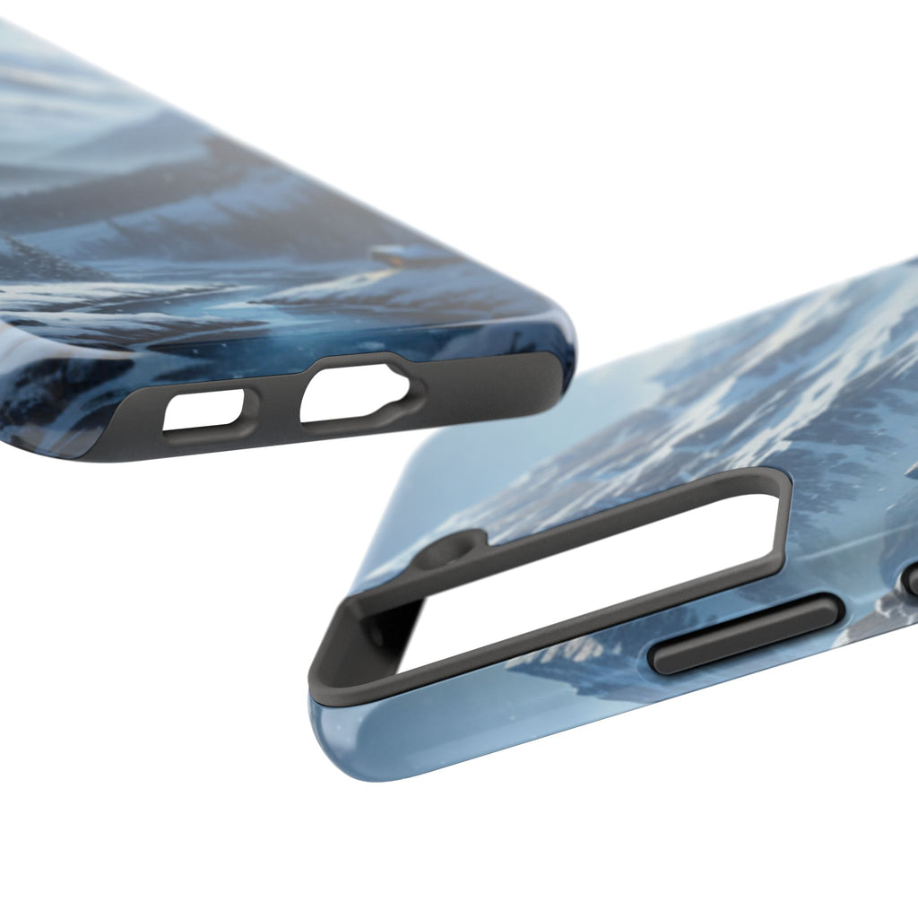 Tough Phone Case — Snowy Mountain Cabin Landscape Protective Phone Cover