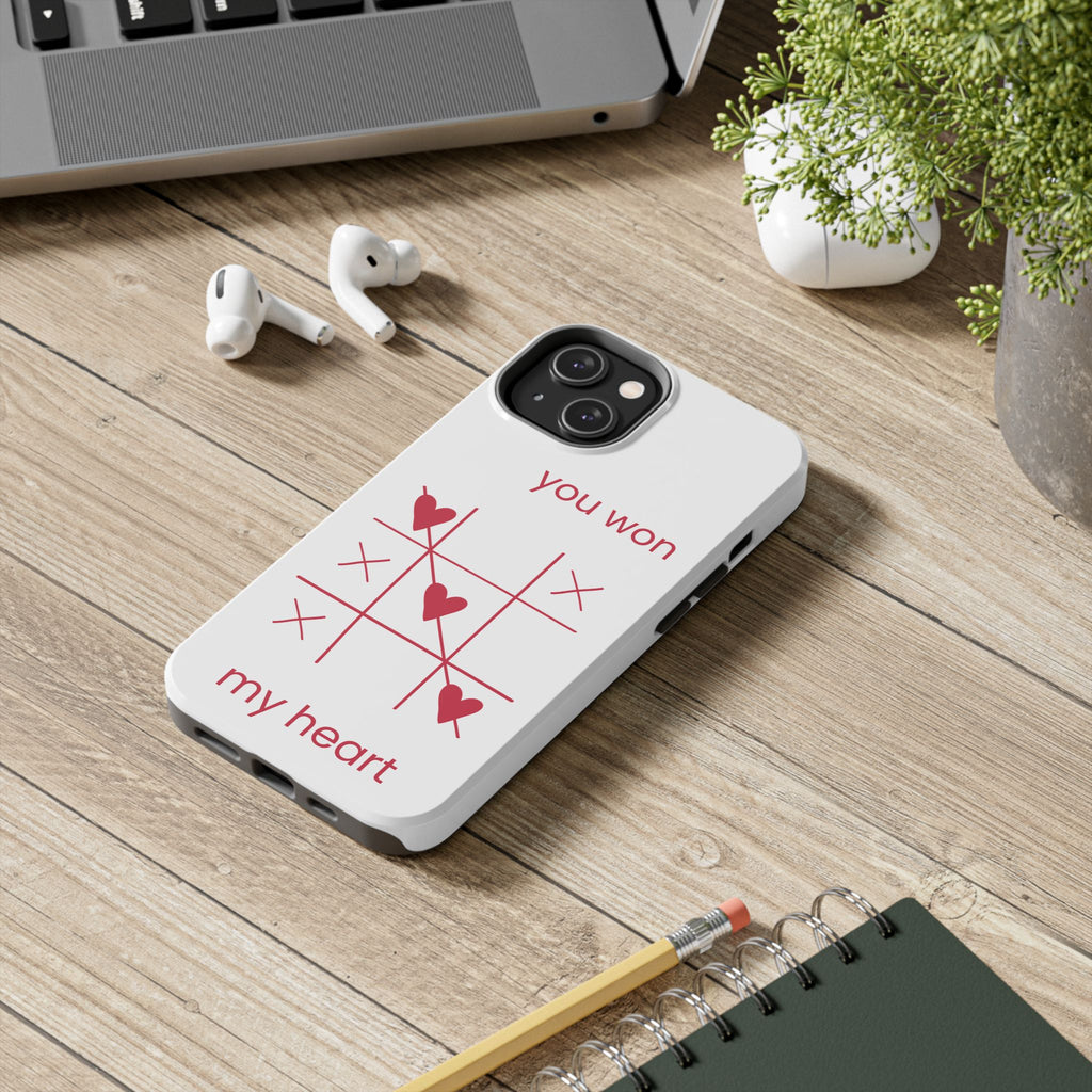 Tough Phone Case — "You Won My Heart" Tic-Tac-Toe Valentine Phone Cover