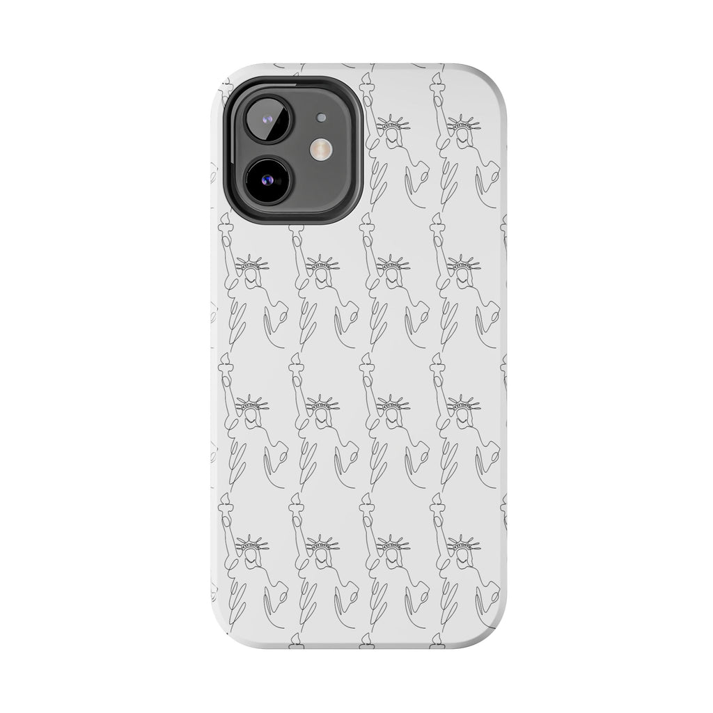 Statue of Liberty Sketch Tough Phone Case — Minimal Patriotic iPhone Cover