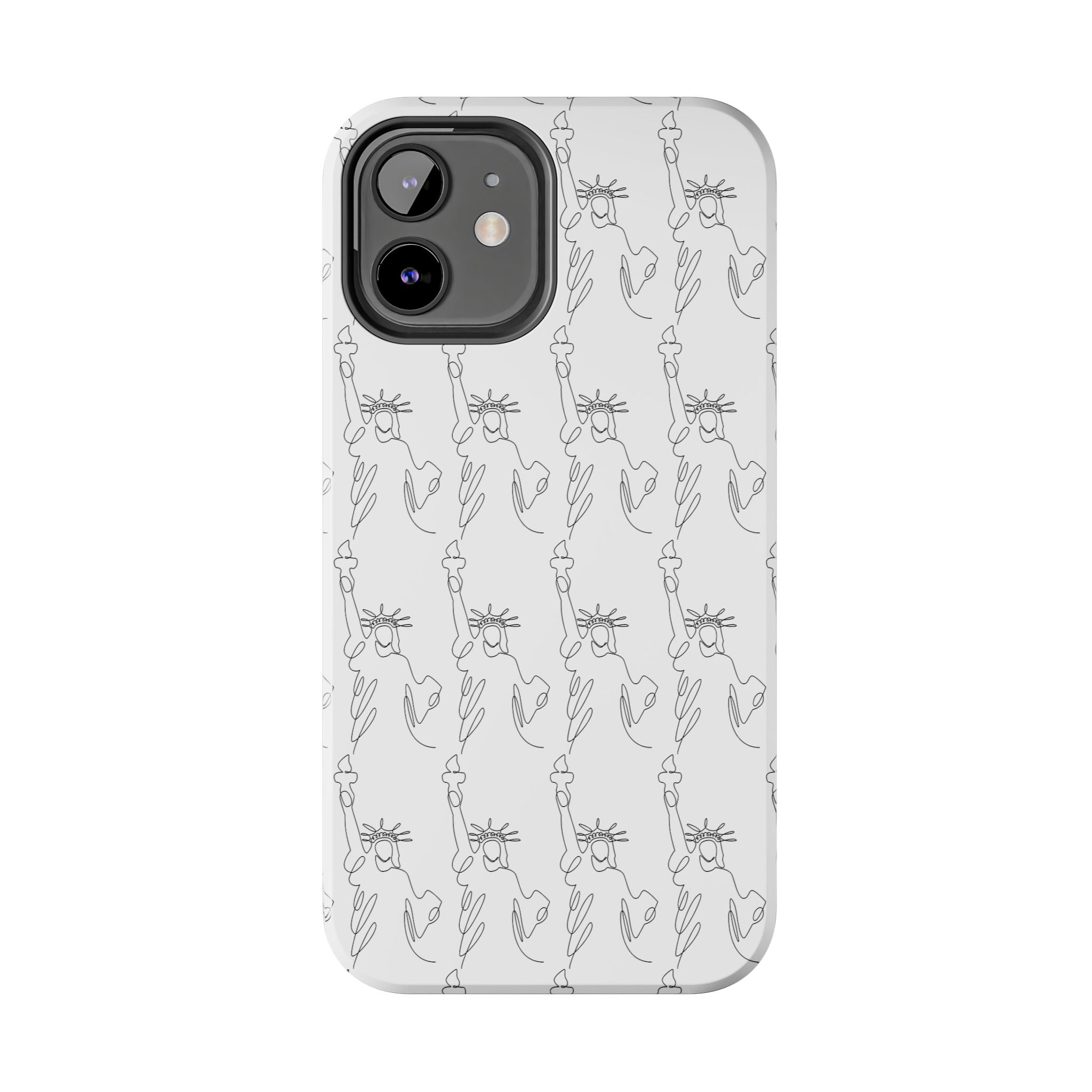 Statue of Liberty Sketch Tough Phone Case — Minimal Patriotic iPhone Cover