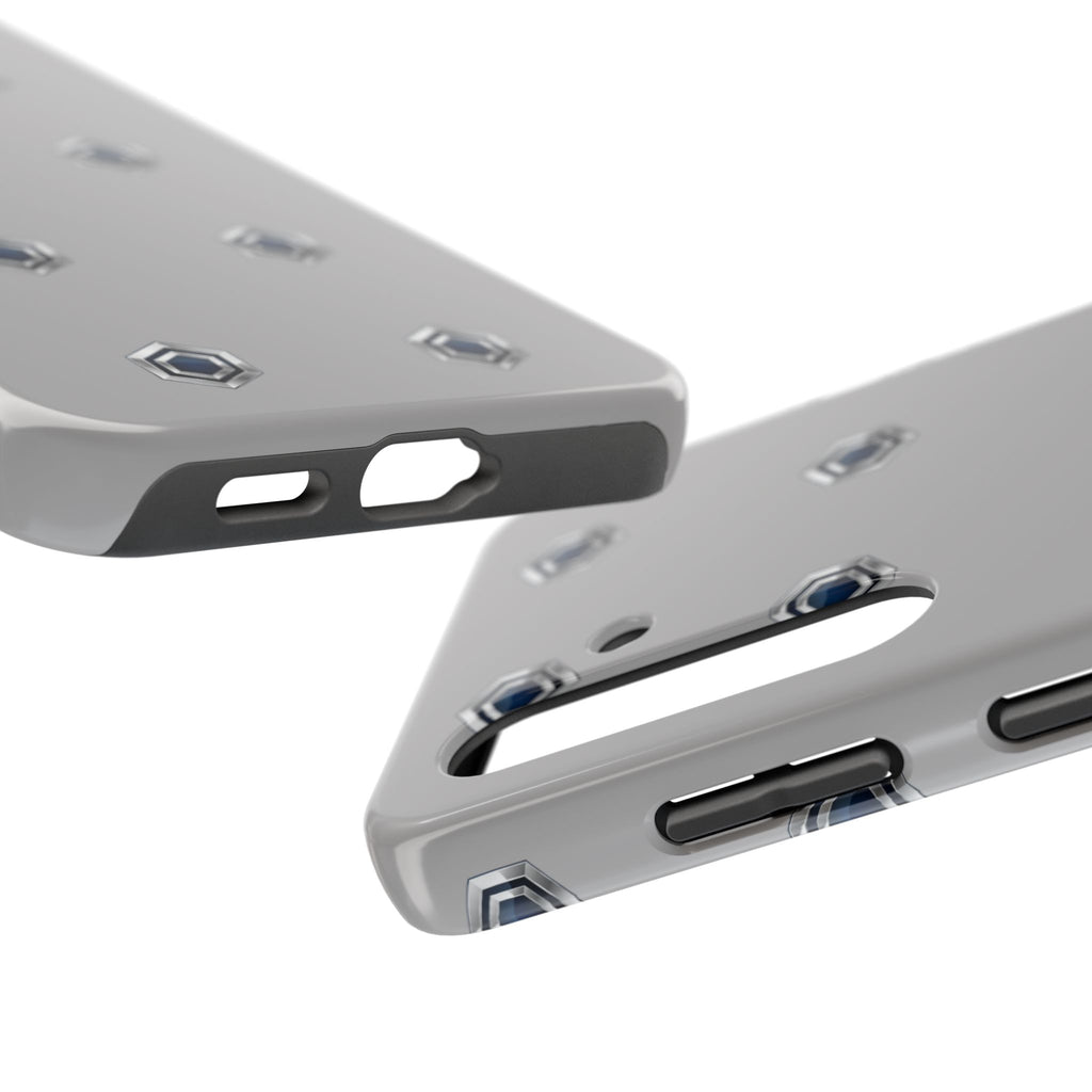 Tough Phone Case — Minimal Hex Rivet Armor (Gray)
