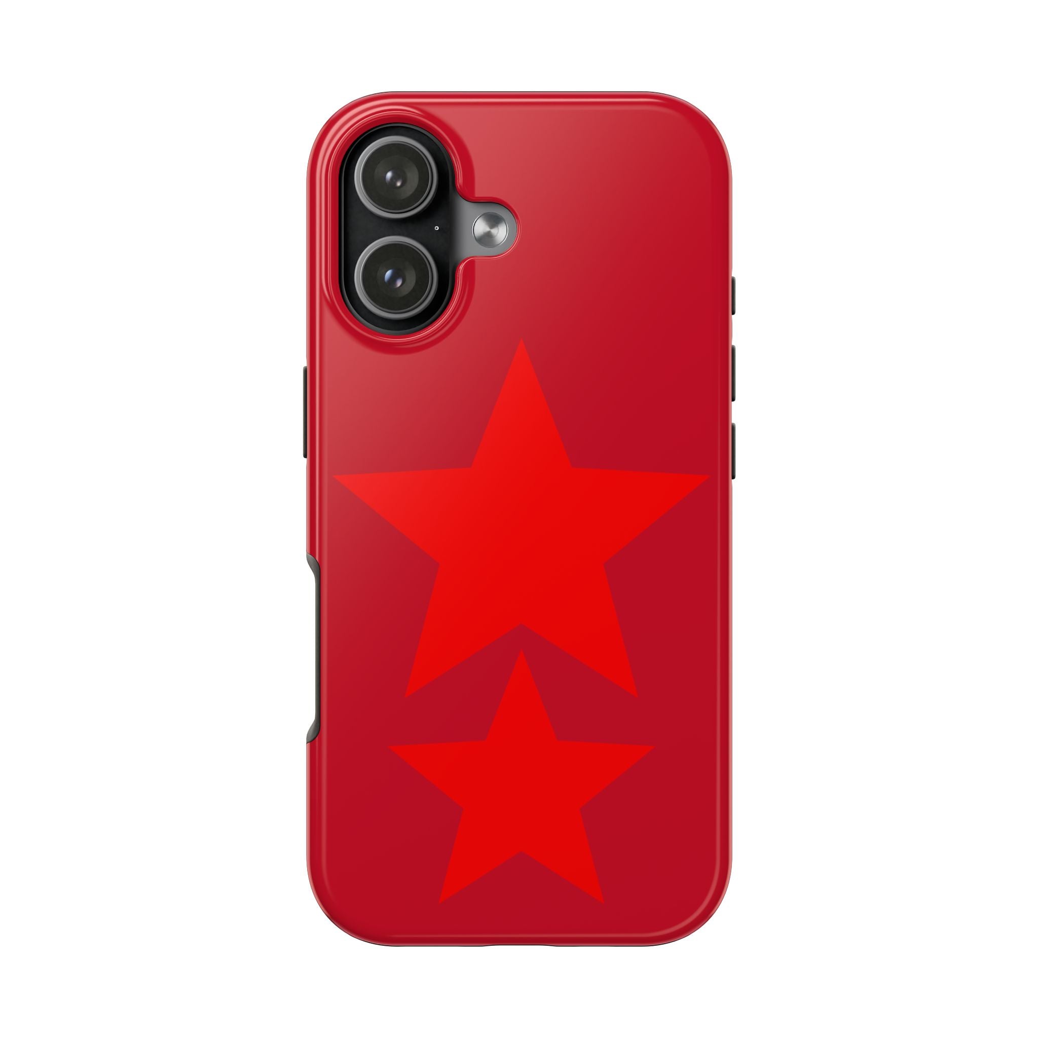 Red Star Tough Phone Case — Dual-Star Protective iPhone Cover