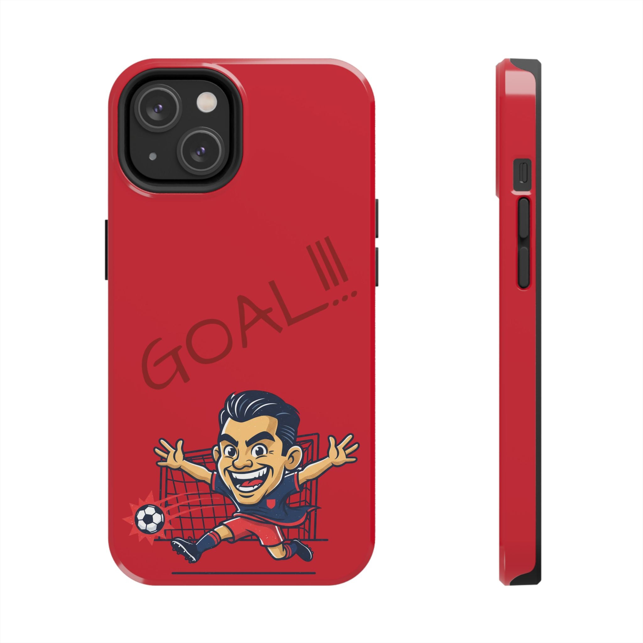 Phone Case — 'GOAL!!!' Cartoon Soccer Player Tough Protective Case