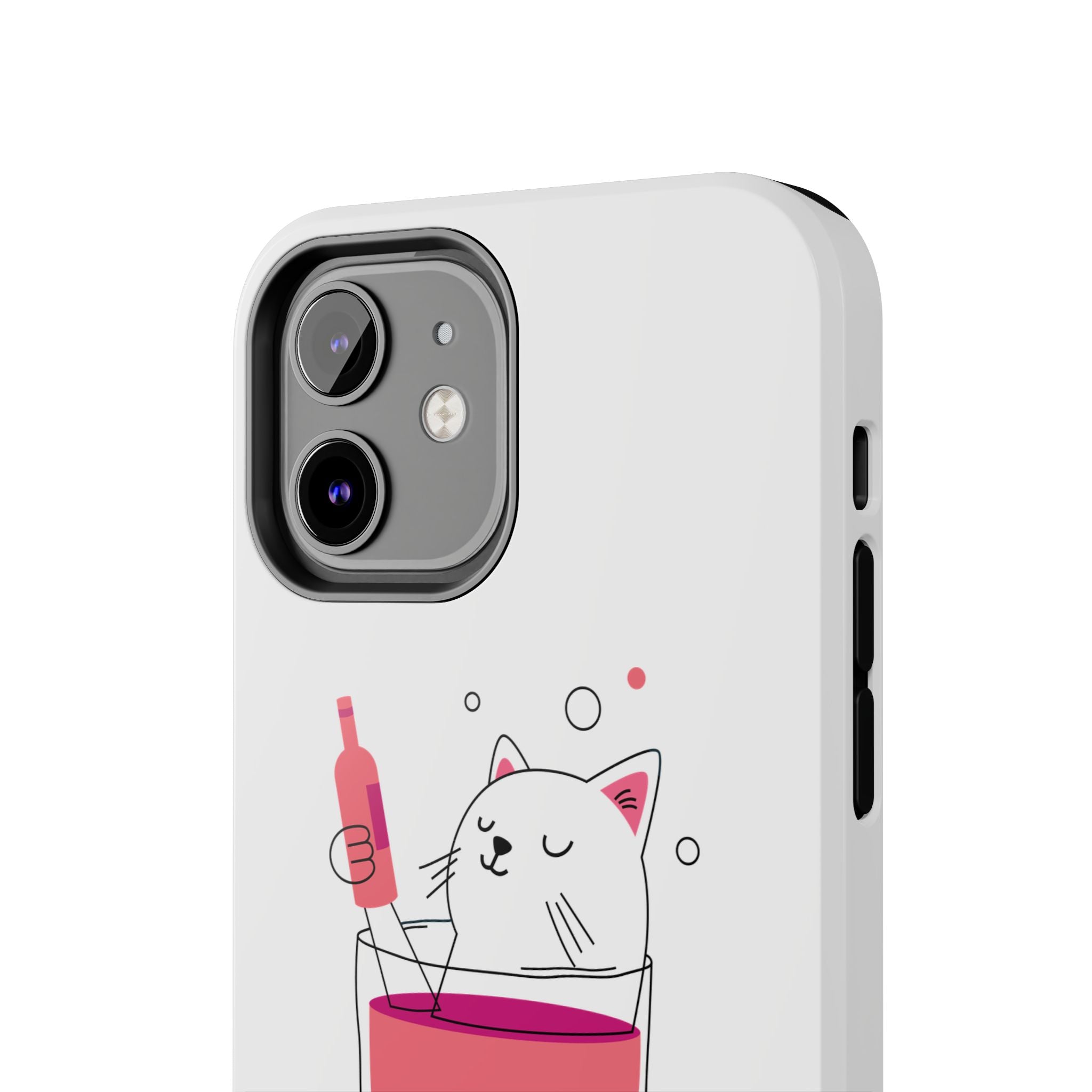 Cat Wine Phone Case — Cute Cat in Wine Glass Protective Case