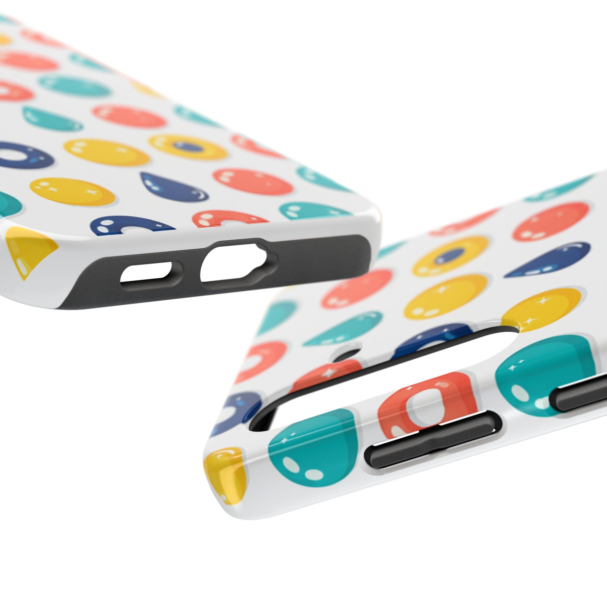Colorful Candy Dot Tough Phone Case — Bright Retro Polka Drop Design