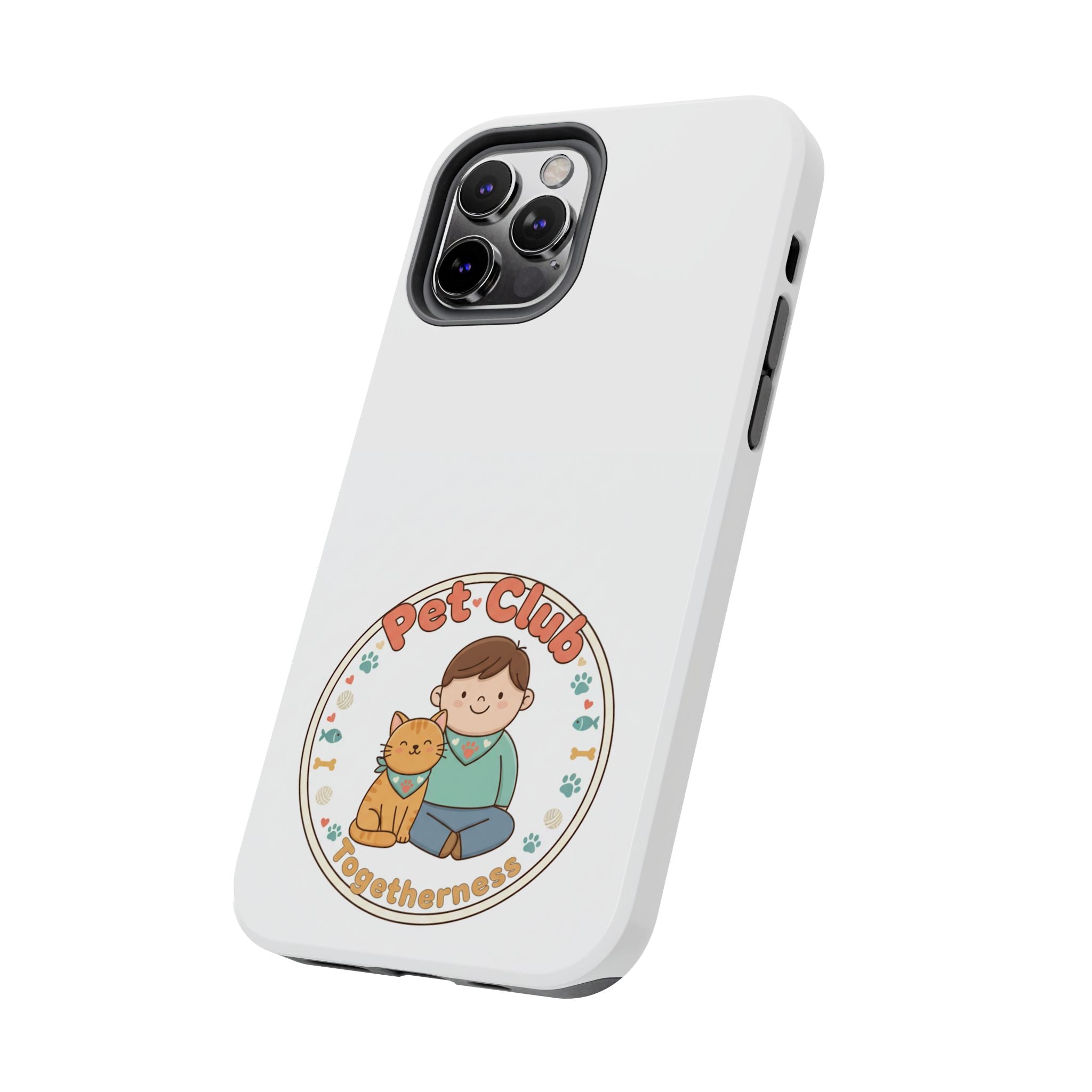 Pet Club Tough Phone Case — Cute Boy & Cat Illustration, "Togetherness" Design