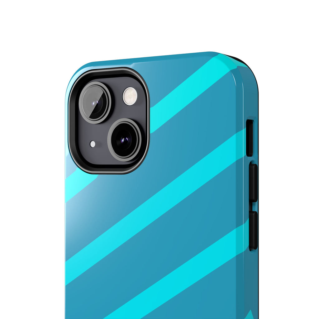 Tough Phone Case — Blue Diagonal Stripe Shockproof Cover