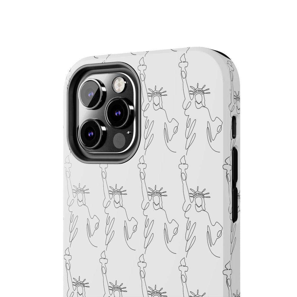 Statue of Liberty Sketch Tough Phone Case — Minimal Patriotic iPhone Cover