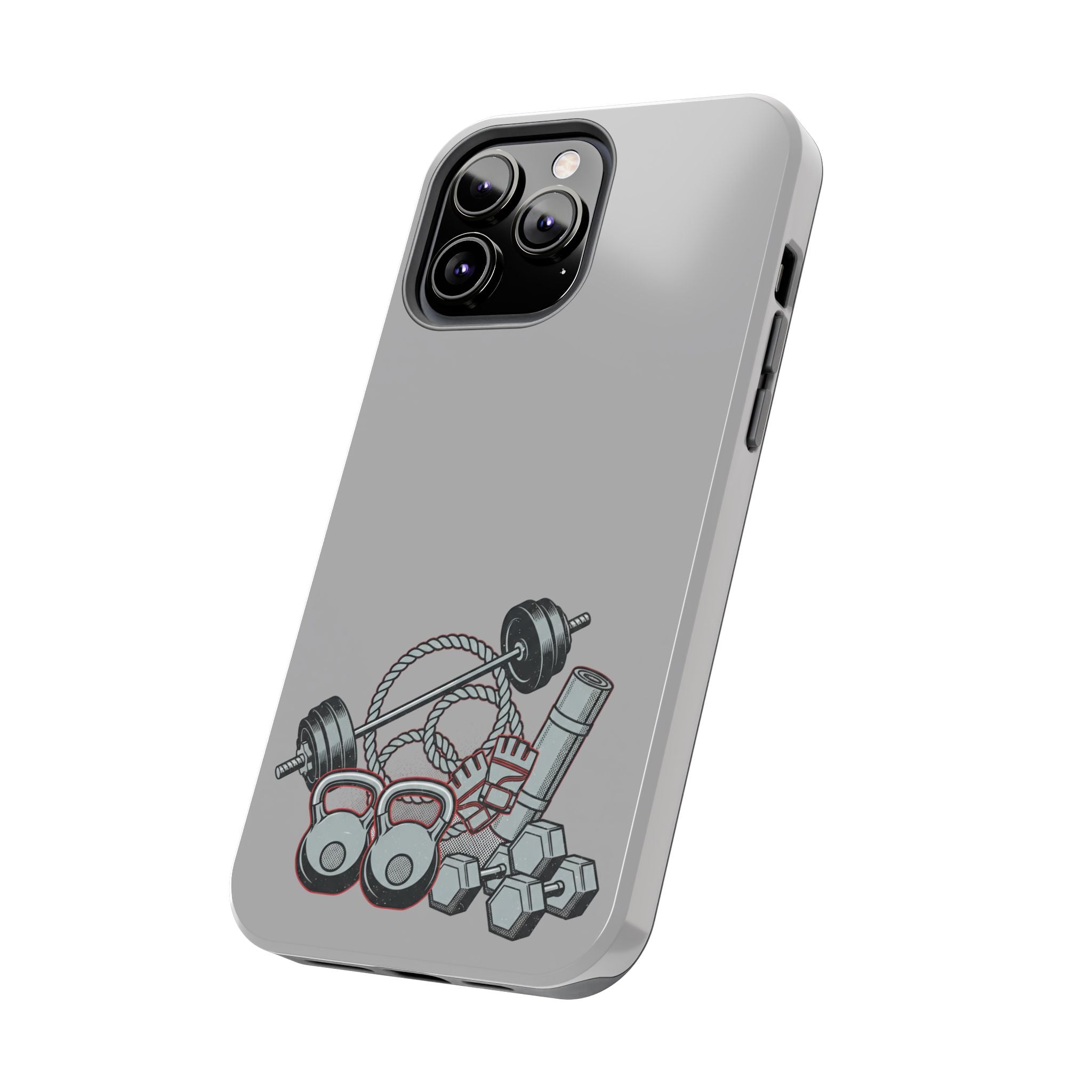 Fitness Gear Tough Phone Case — Dumbbells, Kettlebells & Jump Rope Design