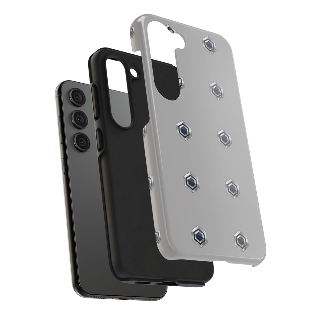 Tough Phone Case — Minimal Hex Rivet Armor (Gray)