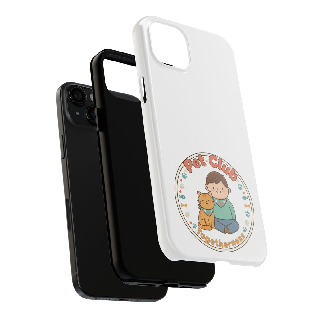 Pet Club Tough Phone Case — Cute Boy & Cat Illustration, "Togetherness" Design