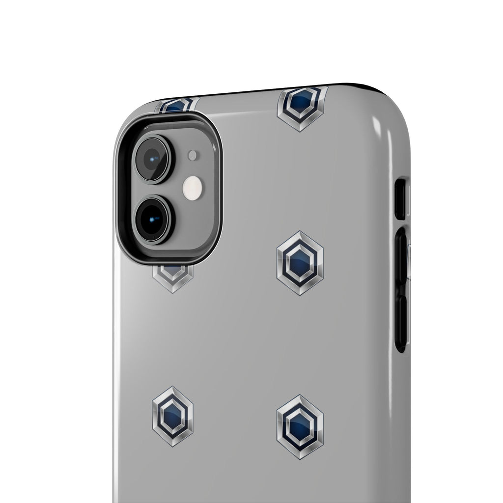 Tough Phone Case — Minimal Hex Rivet Armor (Gray)